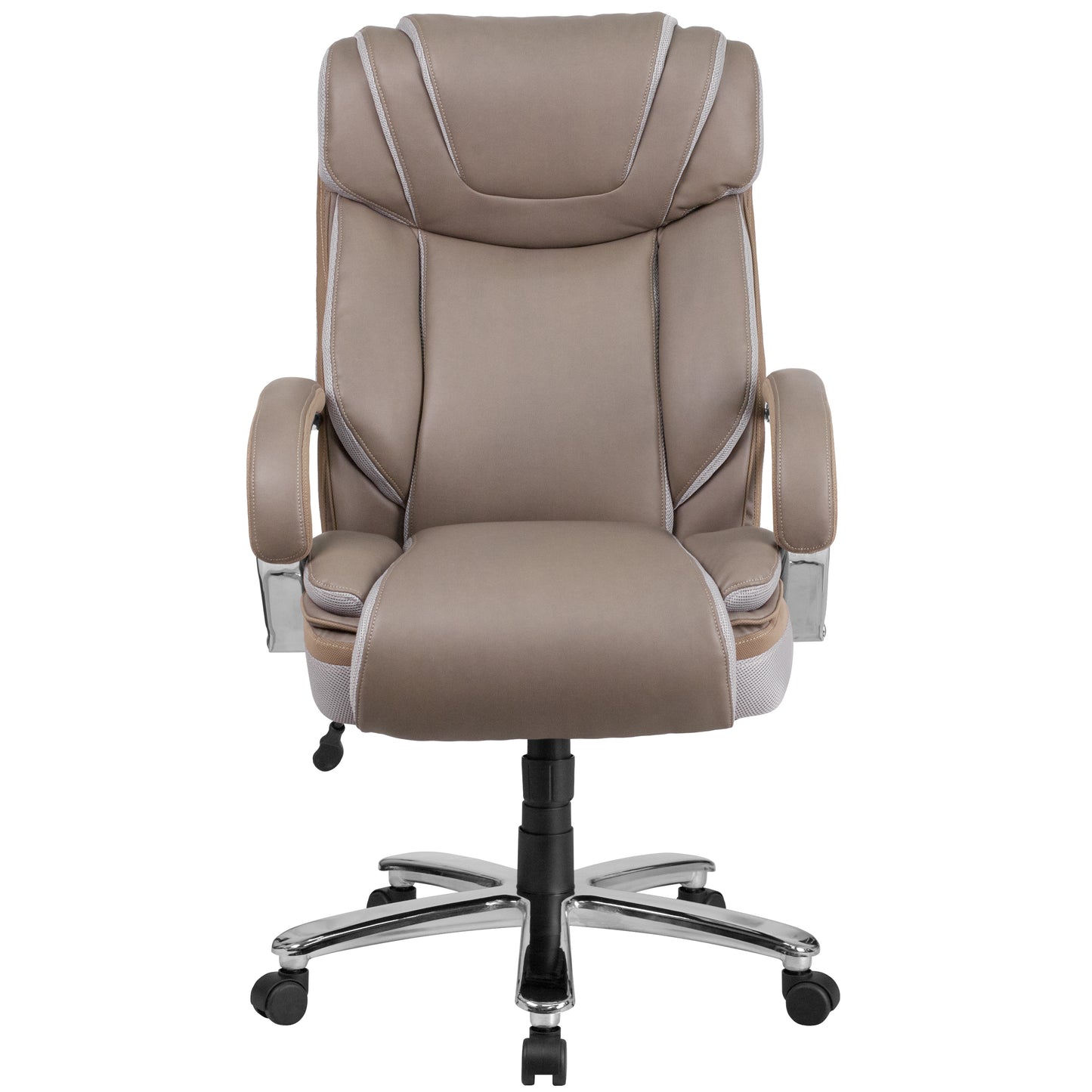 HERCULES Series Big & Tall 500 lb. Rated Taupe LeatherSoft Executive Swivel Ergonomic Office Chair with Extra Wide Seat Taupe