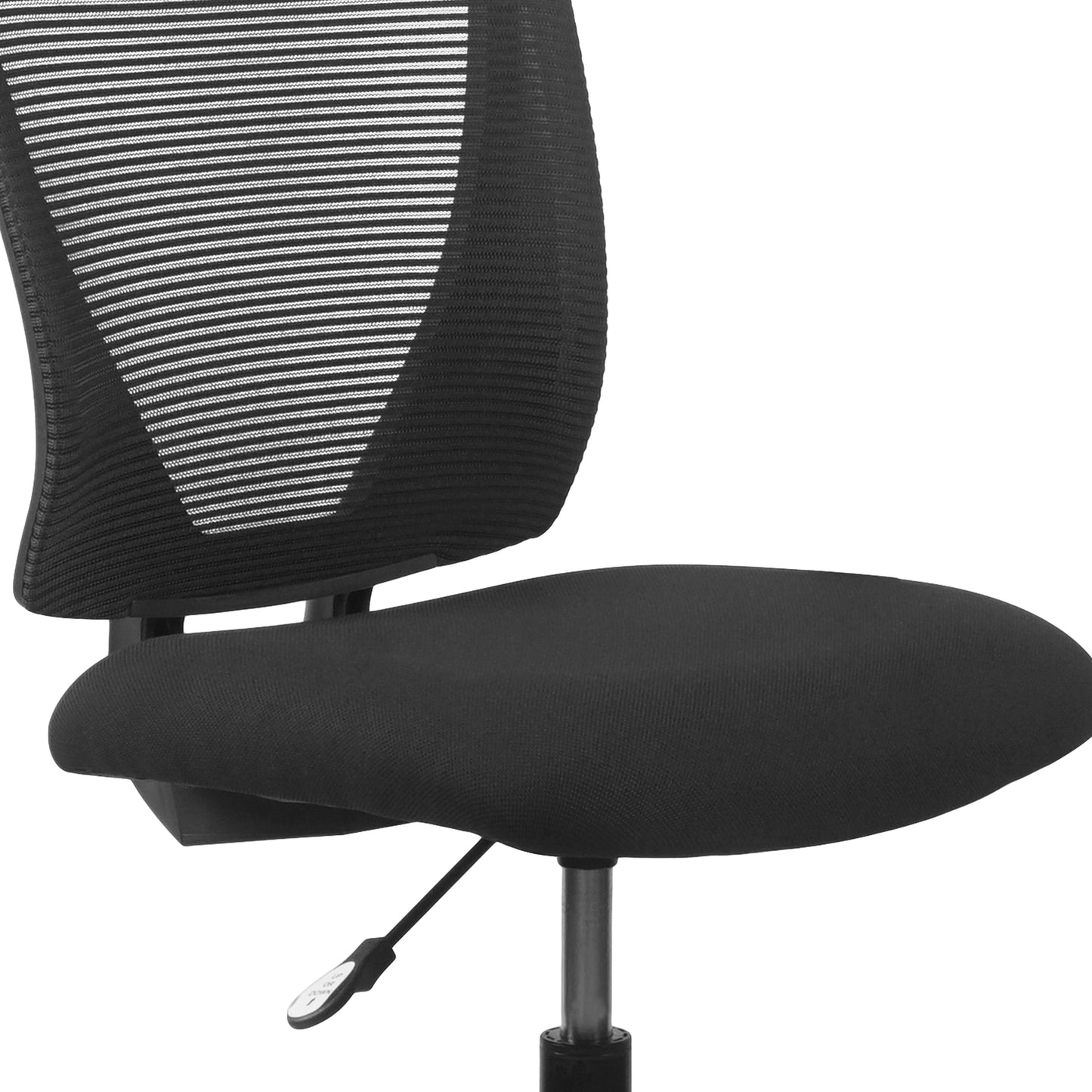 Harper Ergonomic Mid-Back Mesh Drafting Chair with Black Fabric Seat and Adjustable Foot Ring Black
