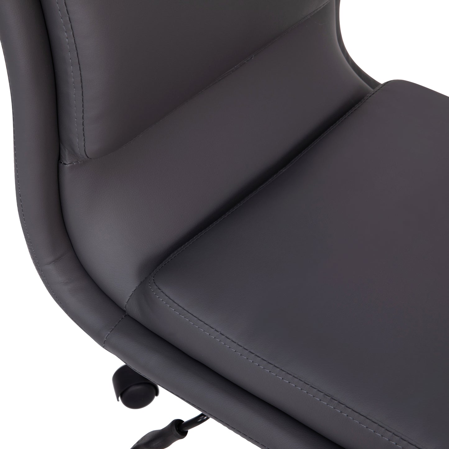Madigan Mid-Back Armless Swivel Task Office Chair with LeatherSoft and Adjustable Chrome Base, Gray Gray