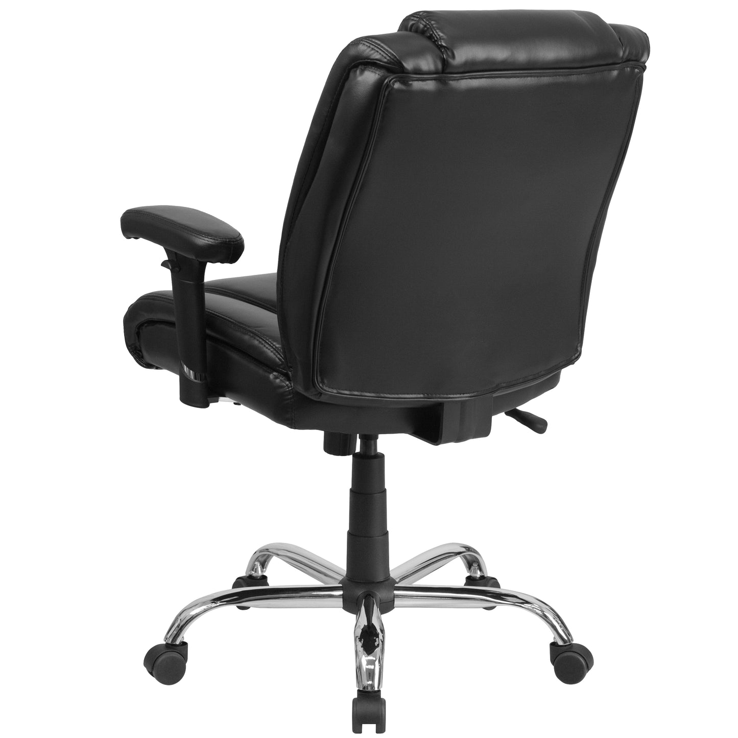 HERCULES Series Big & Tall 400 lb. Rated Black LeatherSoft Ergonomic Task Office Chair with Chrome Base and Adjustable Arms Black
