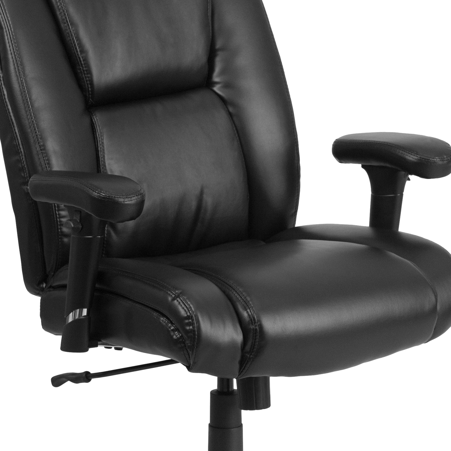 HERCULES Series Big & Tall 400 lb. Rated Black LeatherSoft Ergonomic Task Office Chair with Chrome Base and Adjustable Arms Black