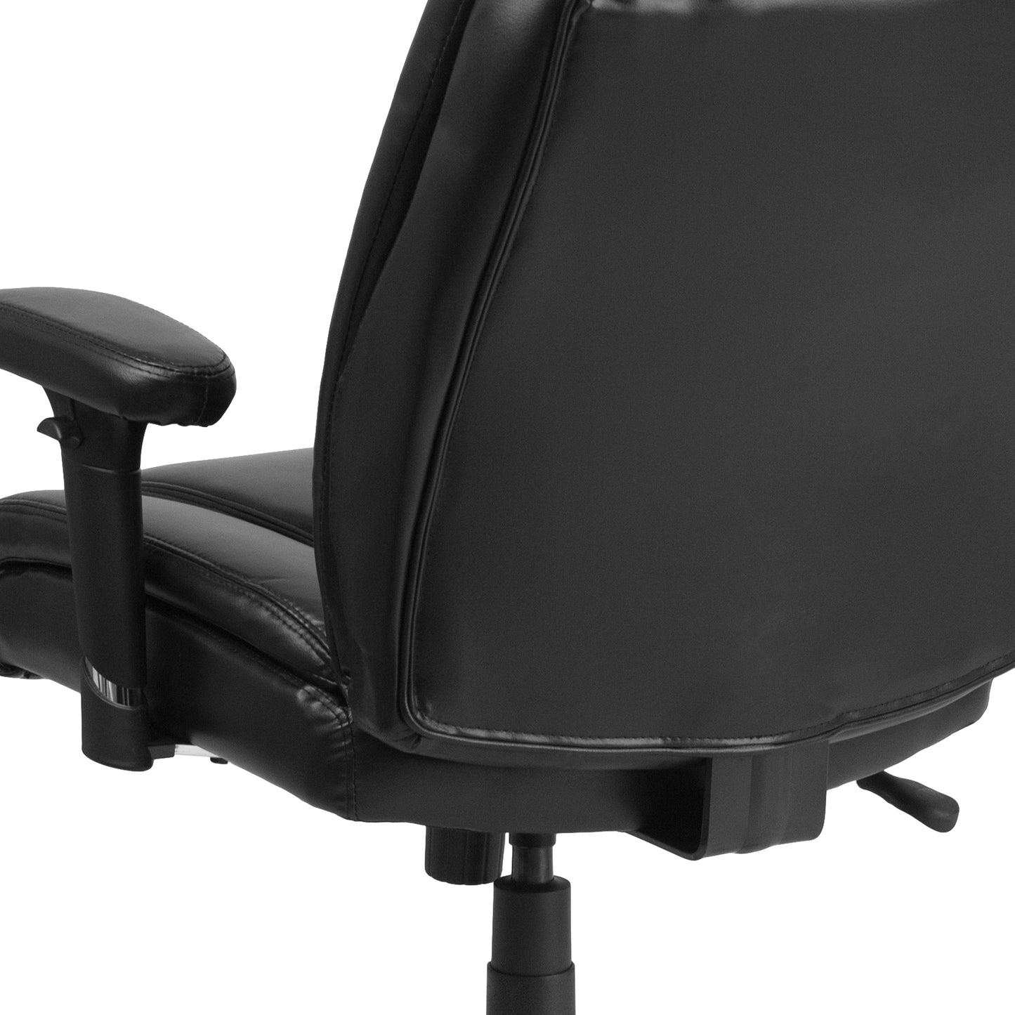 HERCULES Series Big & Tall 400 lb. Rated Black LeatherSoft Ergonomic Task Office Chair with Chrome Base and Adjustable Arms Black