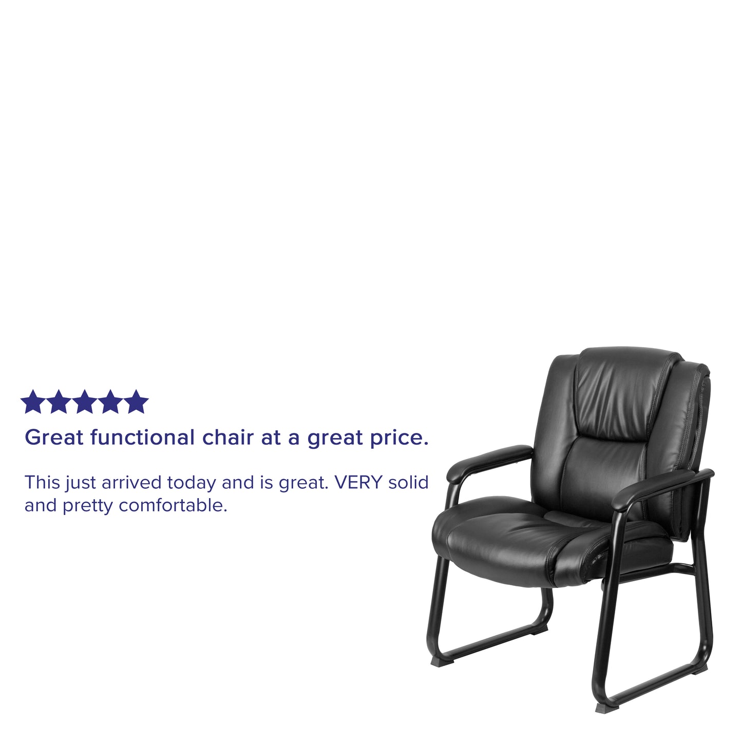 Reception Chairs | Black LeatherSoft Side Chairs for Reception and Office Black
