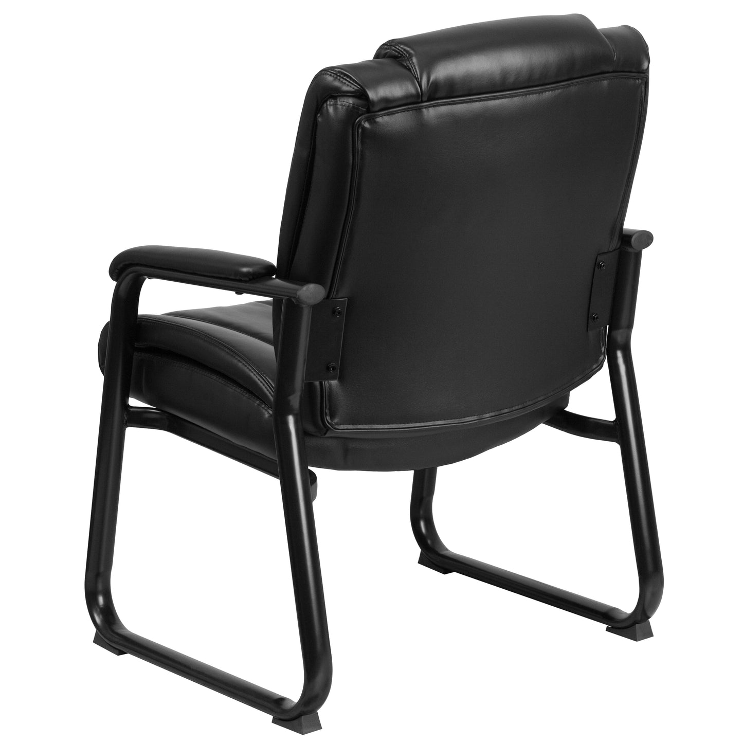 Reception Chairs | Black LeatherSoft Side Chairs for Reception and Office Black