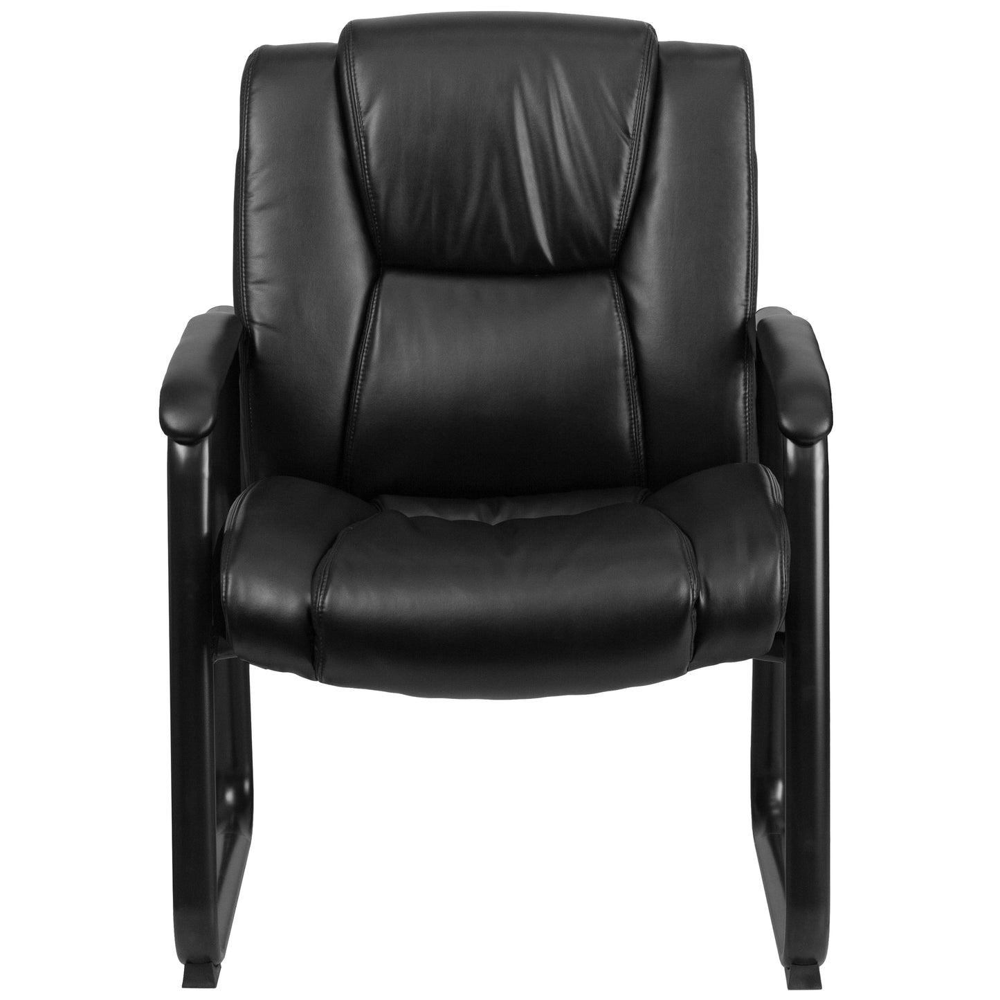 Reception Chairs | Black LeatherSoft Side Chairs for Reception and Office Black