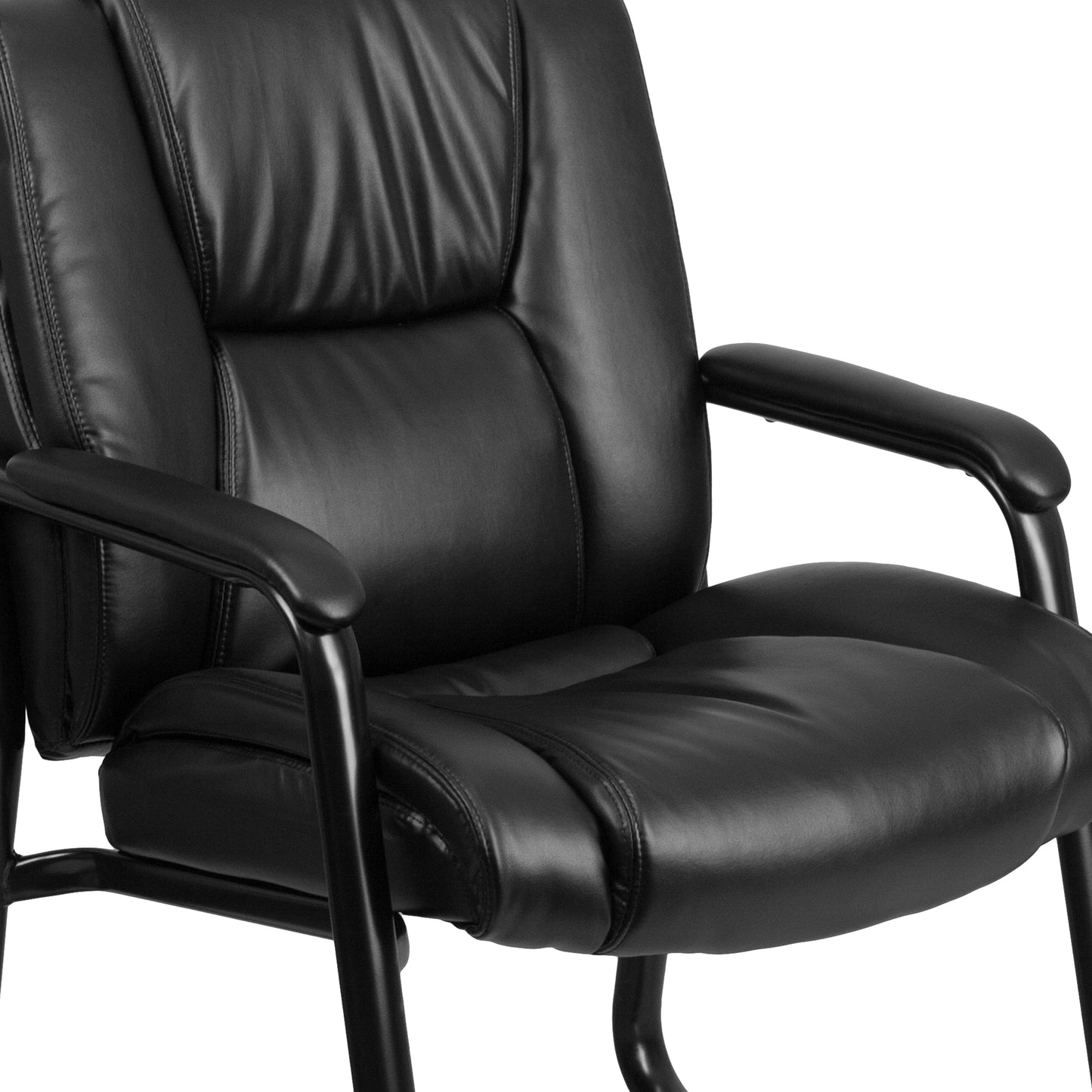 Reception Chairs | Black LeatherSoft Side Chairs for Reception and Office Black