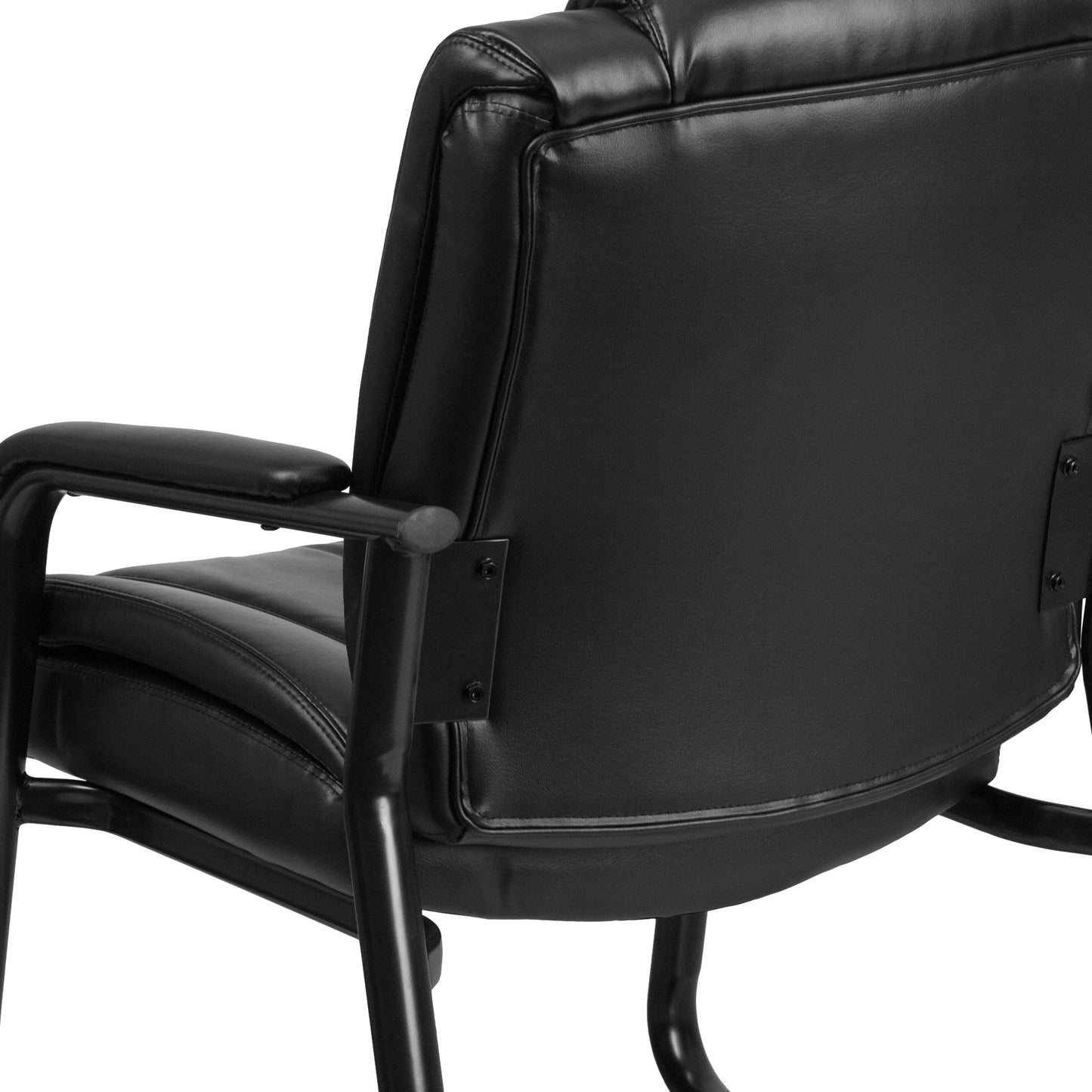 Reception Chairs | Black LeatherSoft Side Chairs for Reception and Office Black