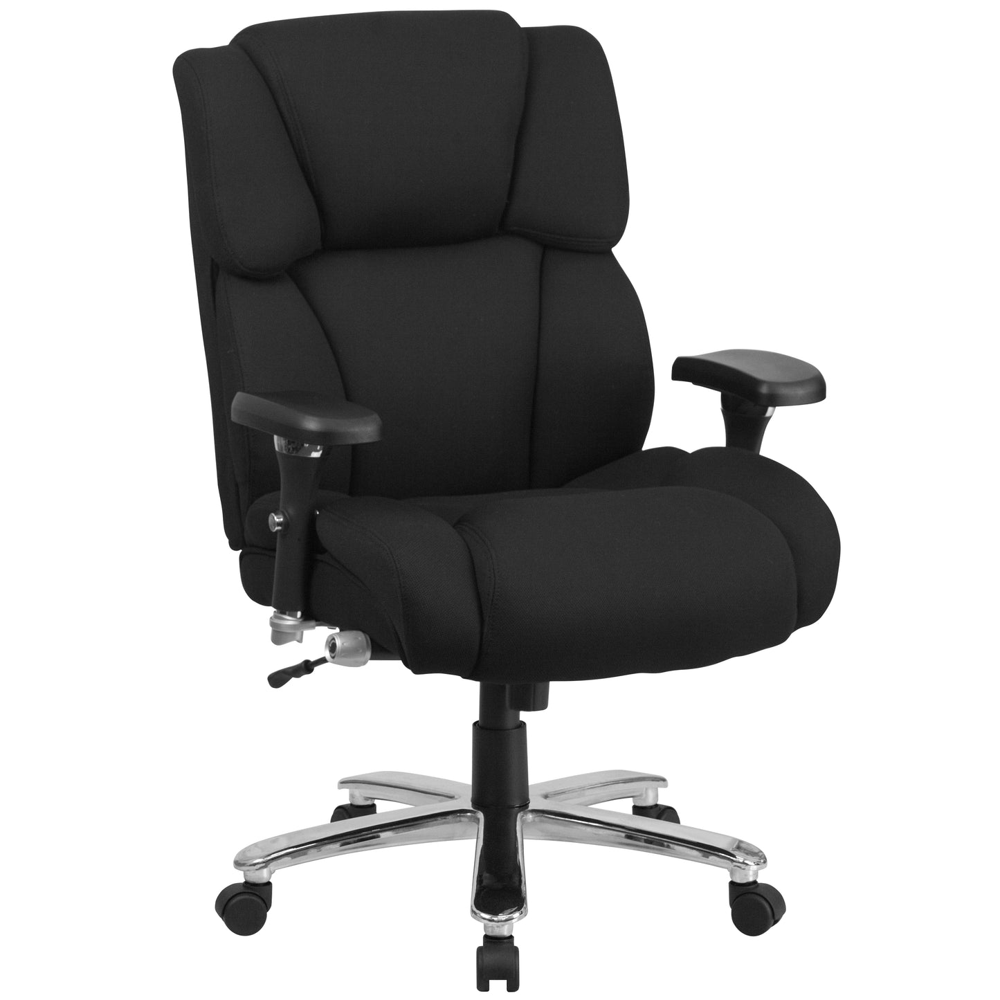 HERCULES Series 24/7 Intensive Use Big & Tall 400 lb. Rated Black Fabric Executive Ergonomic Office Chair with Lumbar Knob Black Fabric