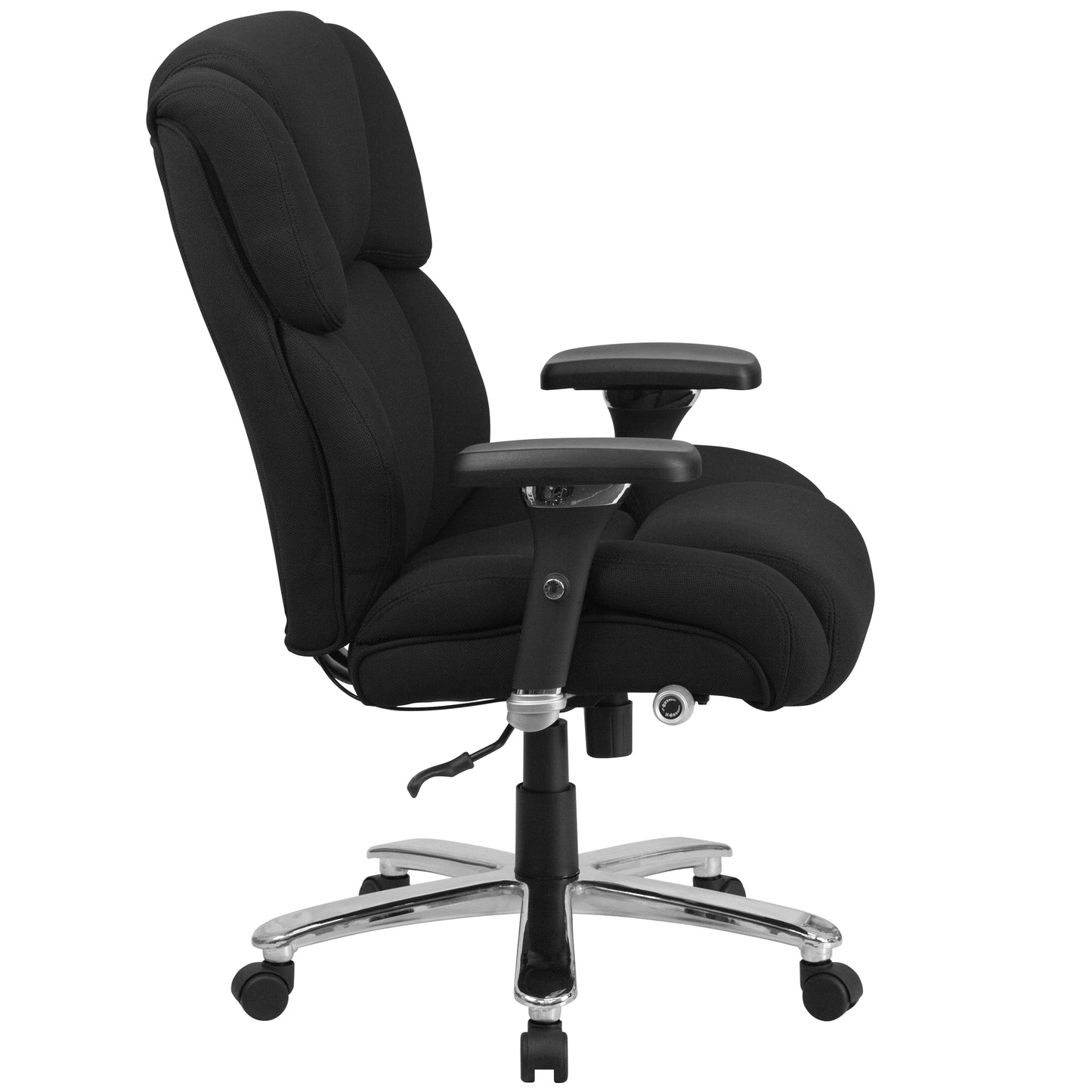 HERCULES Series 24/7 Intensive Use Big & Tall 400 lb. Rated Black Fabric Executive Ergonomic Office Chair with Lumbar Knob Black Fabric