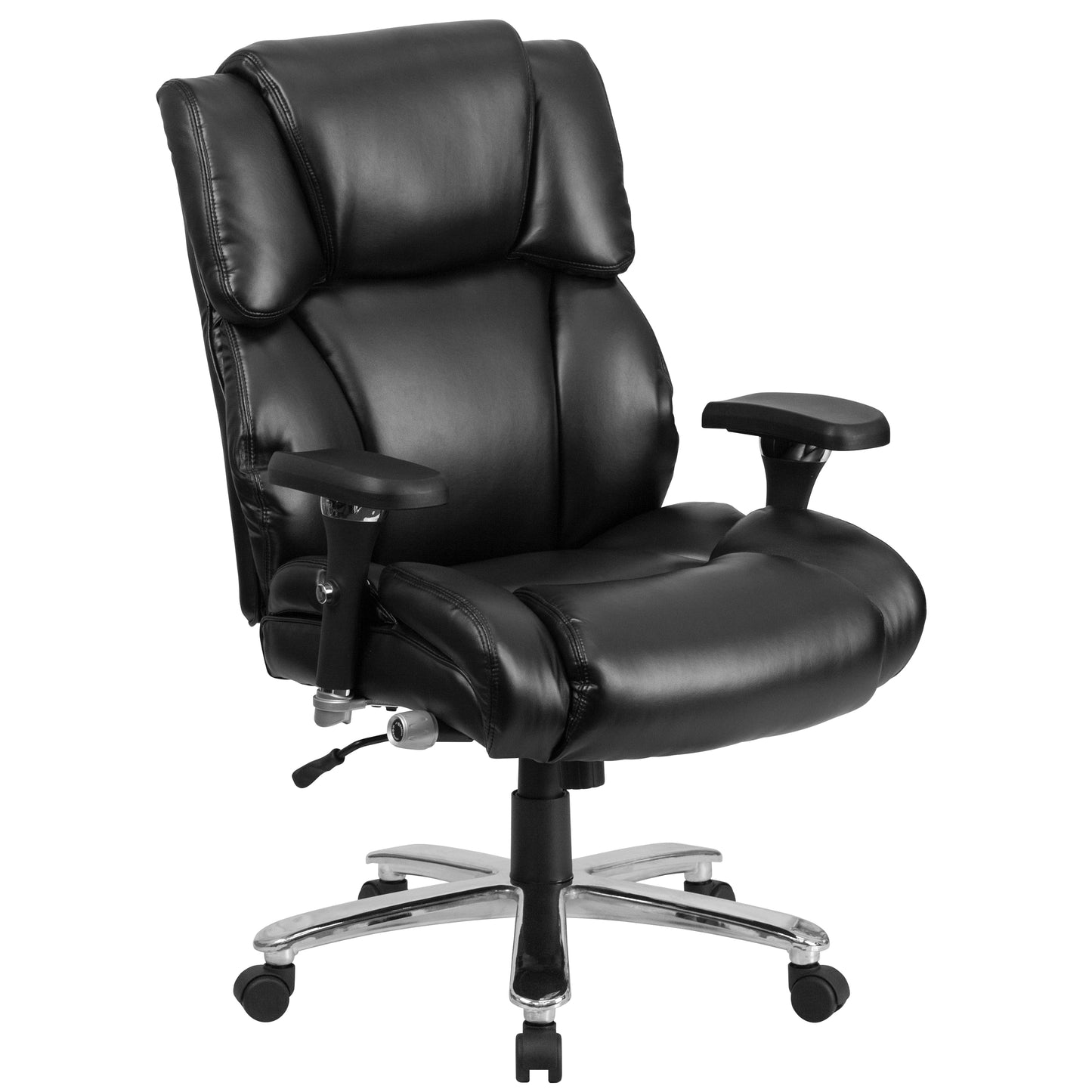 HERCULES Series 24/7 Intensive Use Big & Tall 400 lb. Rated Black LeatherSoft Executive Lumbar Ergonomic Office Chair Black LeatherSoft