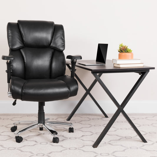 HERCULES Series 24/7 Intensive Use Big & Tall 400 lb. Rated Black LeatherSoft Executive Lumbar Ergonomic Office Chair Black LeatherSoft GO-2149-LEA-GG