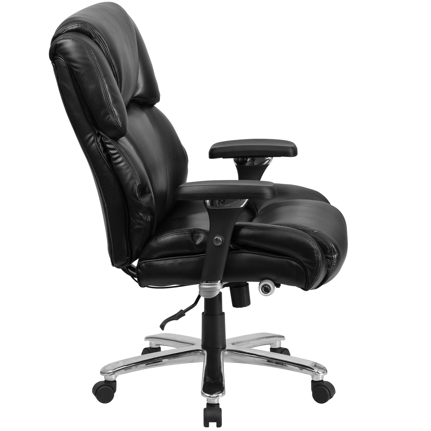 HERCULES Series 24/7 Intensive Use Big & Tall 400 lb. Rated Black LeatherSoft Executive Lumbar Ergonomic Office Chair Black LeatherSoft