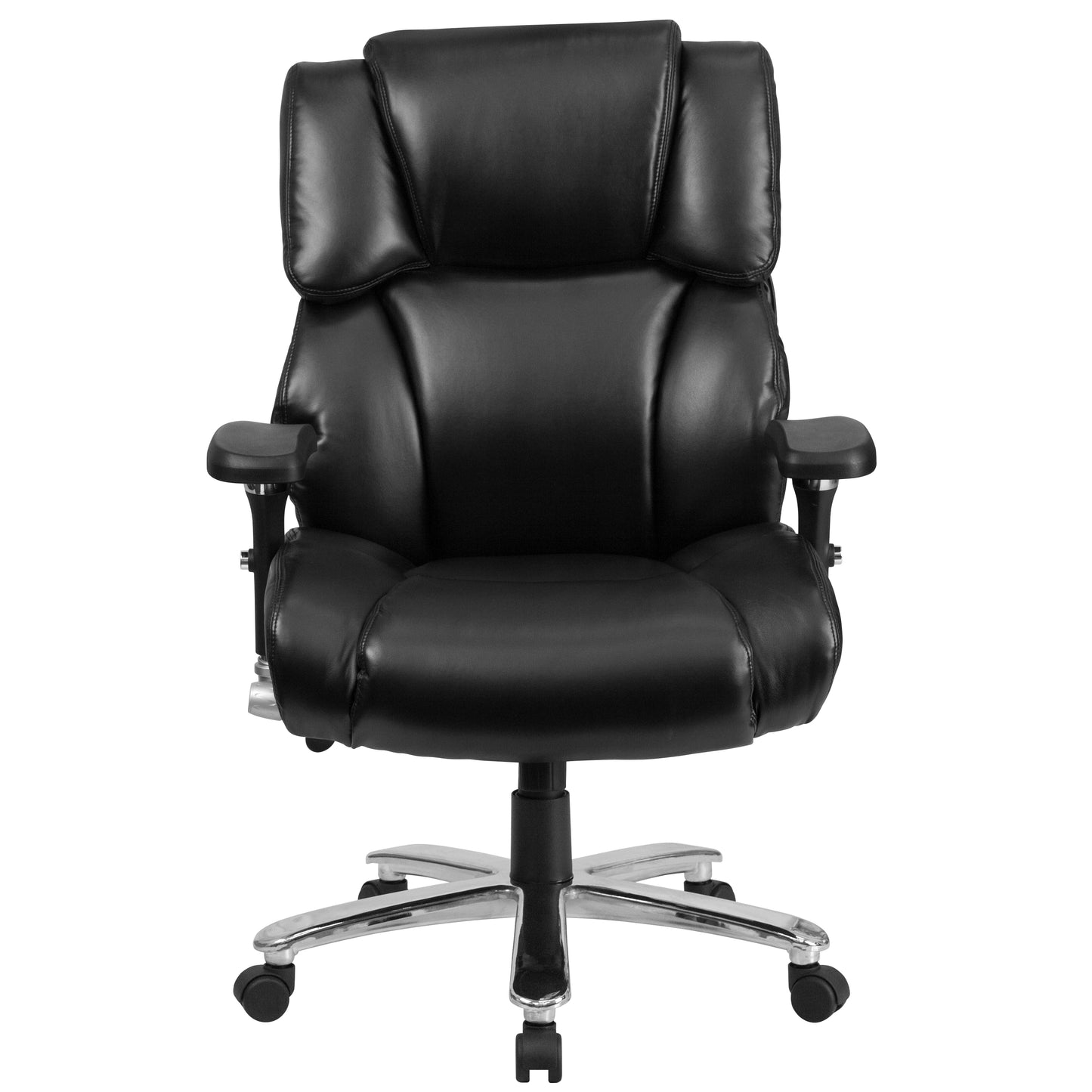 HERCULES Series 24/7 Intensive Use Big & Tall 400 lb. Rated Black LeatherSoft Executive Lumbar Ergonomic Office Chair Black LeatherSoft