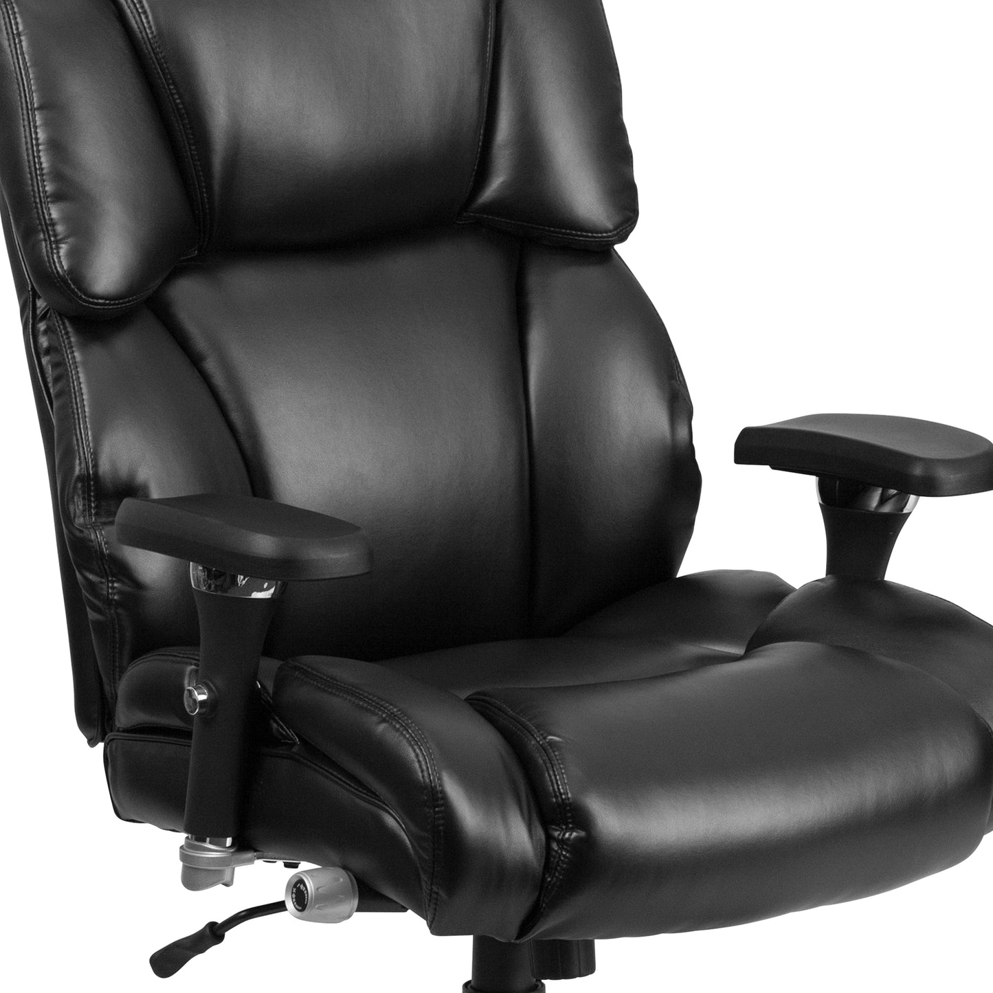 HERCULES Series 24/7 Intensive Use Big & Tall 400 lb. Rated Black LeatherSoft Executive Lumbar Ergonomic Office Chair Black LeatherSoft