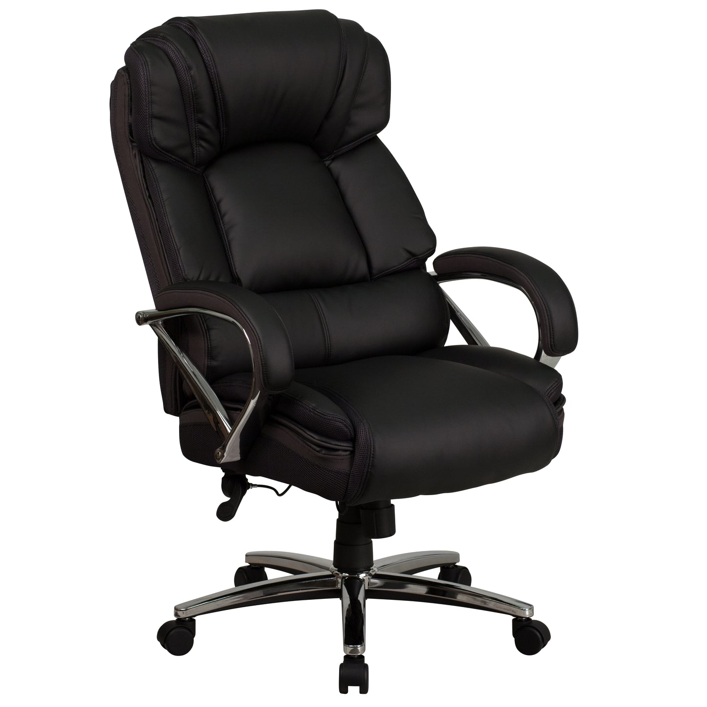 HERCULES Series Big & Tall 500 lb. Rated Black LeatherSoft Executive Swivel Ergonomic Office Chair with Chrome Base and Arms Black