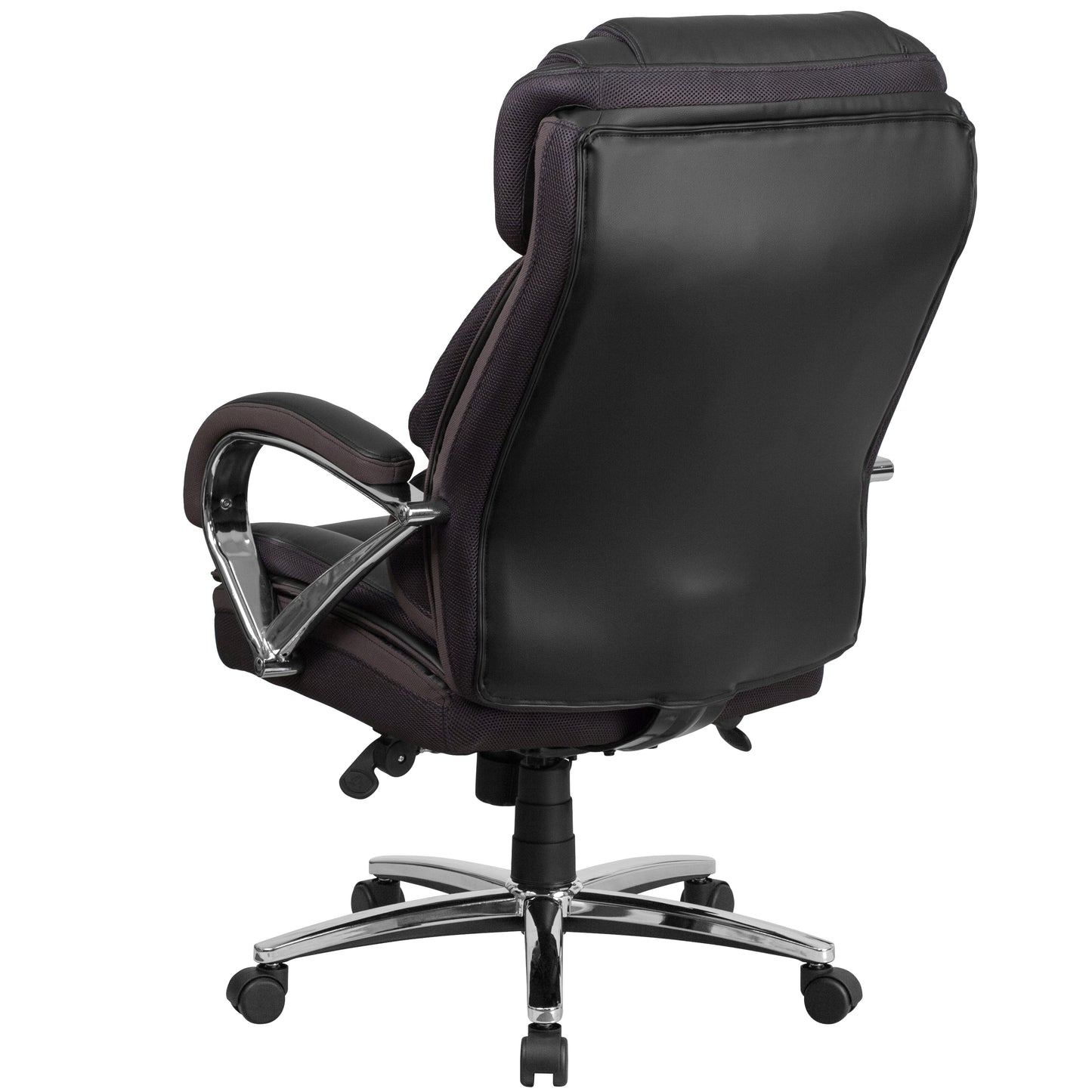 HERCULES Series Big & Tall 500 lb. Rated Black LeatherSoft Executive Swivel Ergonomic Office Chair with Chrome Base and Arms Black