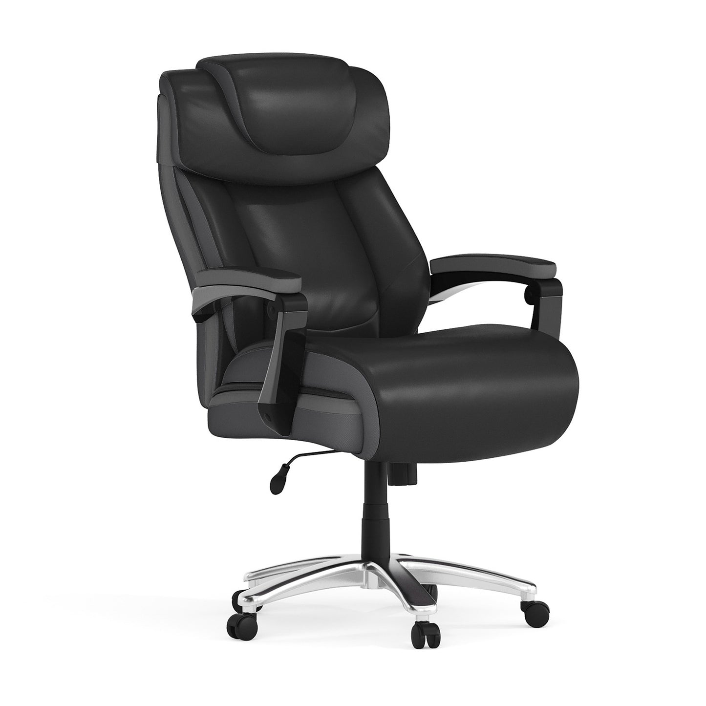 HERCULES Series Big & Tall 500 lb. Rated Black LeatherSoft Executive Swivel Ergonomic Office Chair with Adjustable Headrest Black