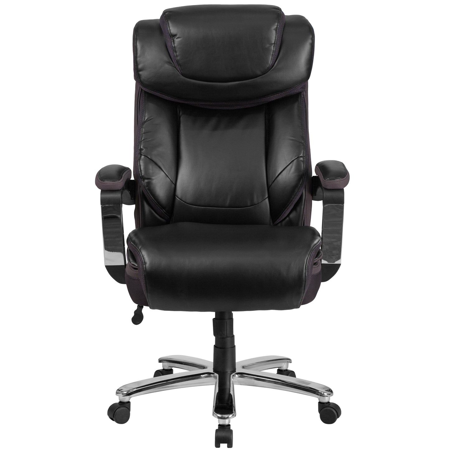 HERCULES Series Big & Tall 500 lb. Rated Black LeatherSoft Executive Swivel Ergonomic Office Chair with Adjustable Headrest Black
