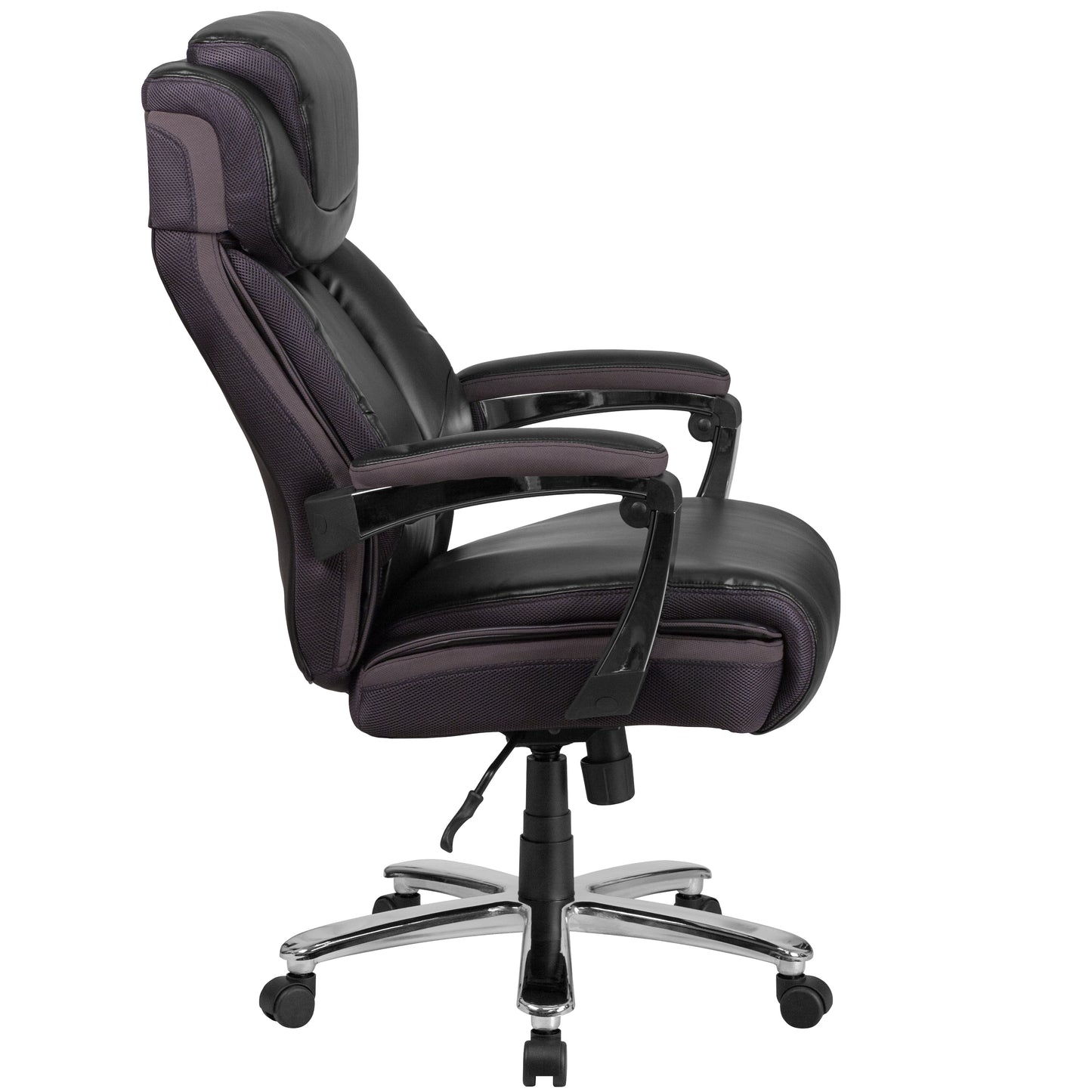 HERCULES Series Big & Tall 500 lb. Rated Black LeatherSoft Executive Swivel Ergonomic Office Chair with Adjustable Headrest Black