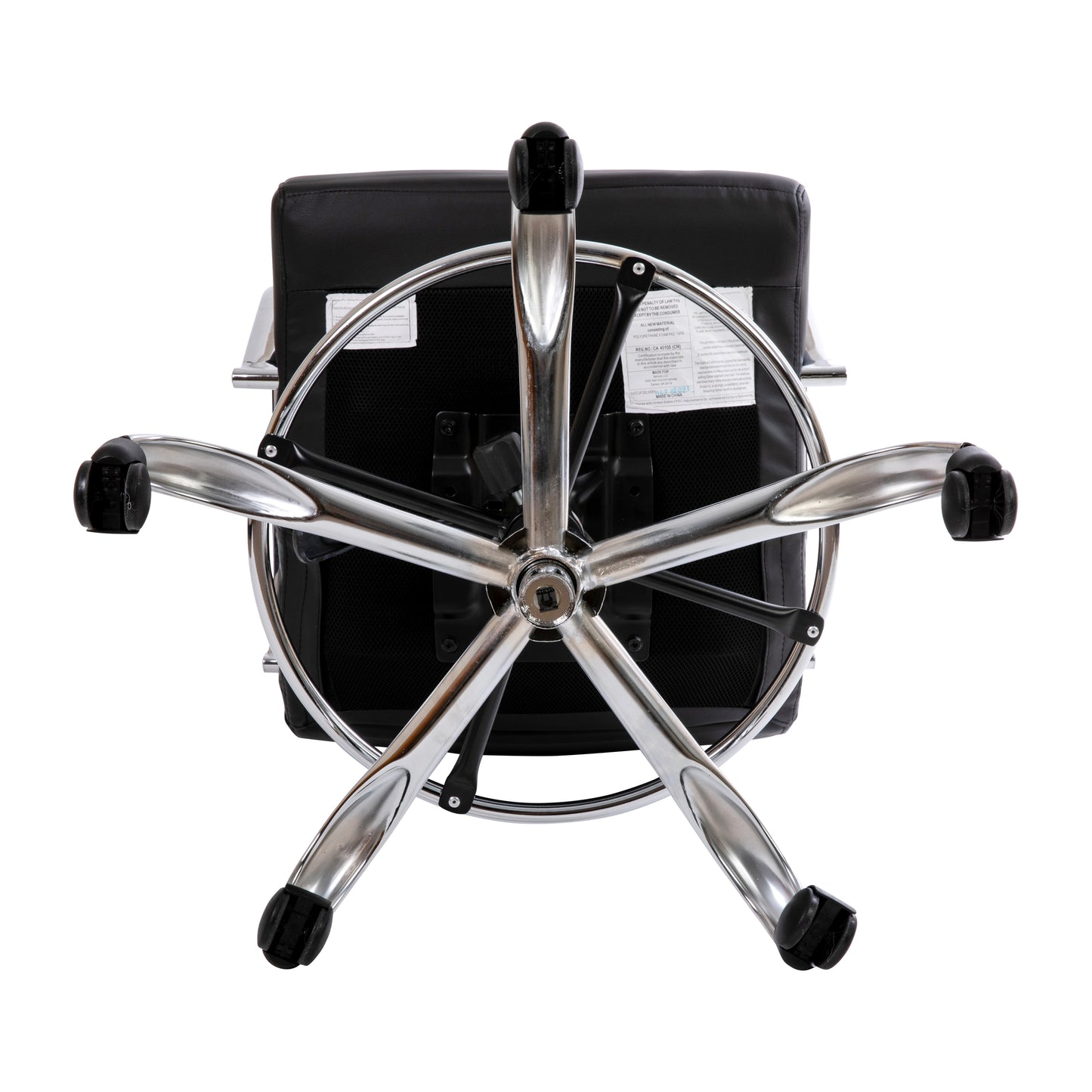 Whitney Mid-Back Black LeatherSoft Drafting Chair with Adjustable Foot Ring and Chrome Base Black