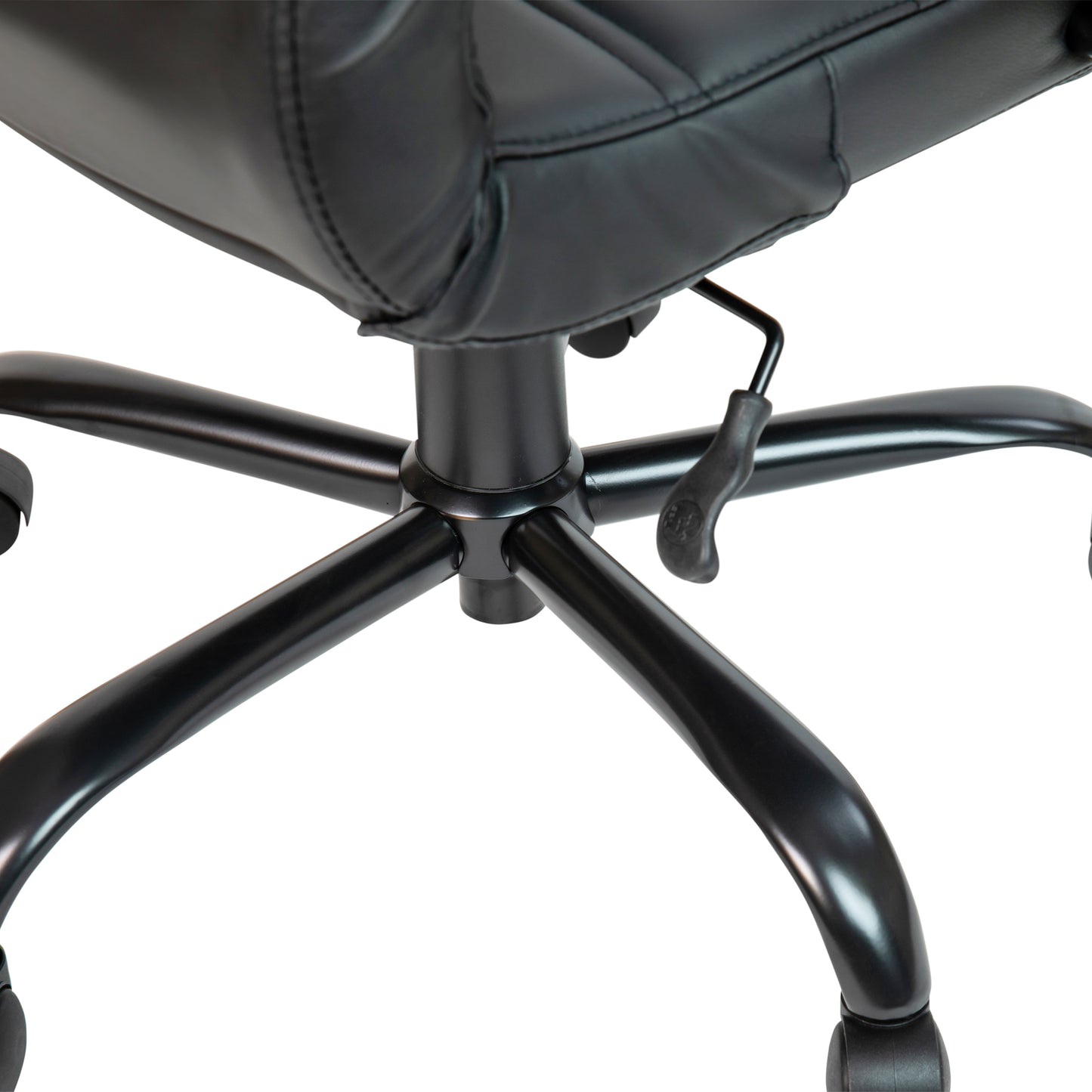 Whitney High Back Black LeatherSoft Executive Swivel Office Chair with Black Frame and Arms Black LeatherSoft/Black Frame