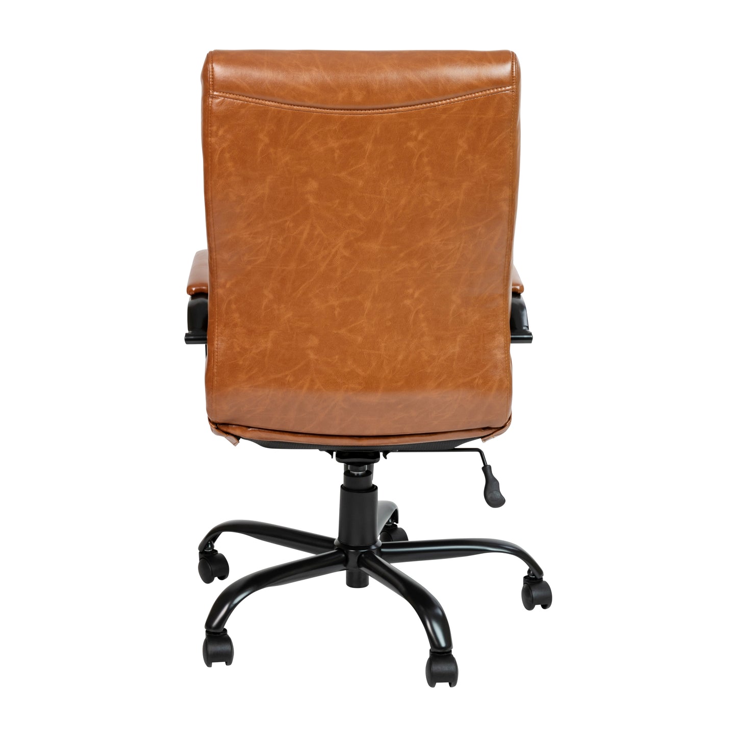 Whitney High Back Brown LeatherSoft Executive Swivel Office Chair with Black Frame and Arms Brown LeatherSoft/Black Frame