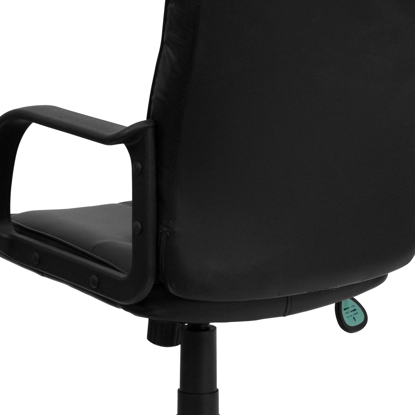 Rider Mid-Back Black LeatherSoft Swivel Task Office Chair with Arms Black