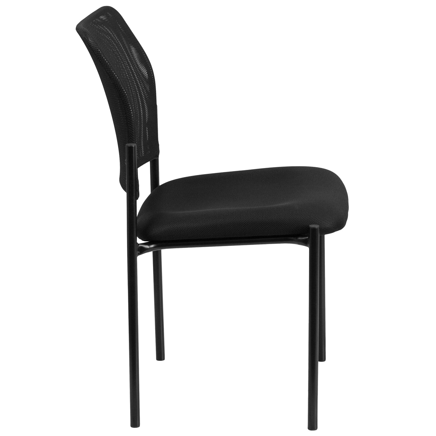 Jana Comfort Black Mesh Stackable Steel Side Chair Black