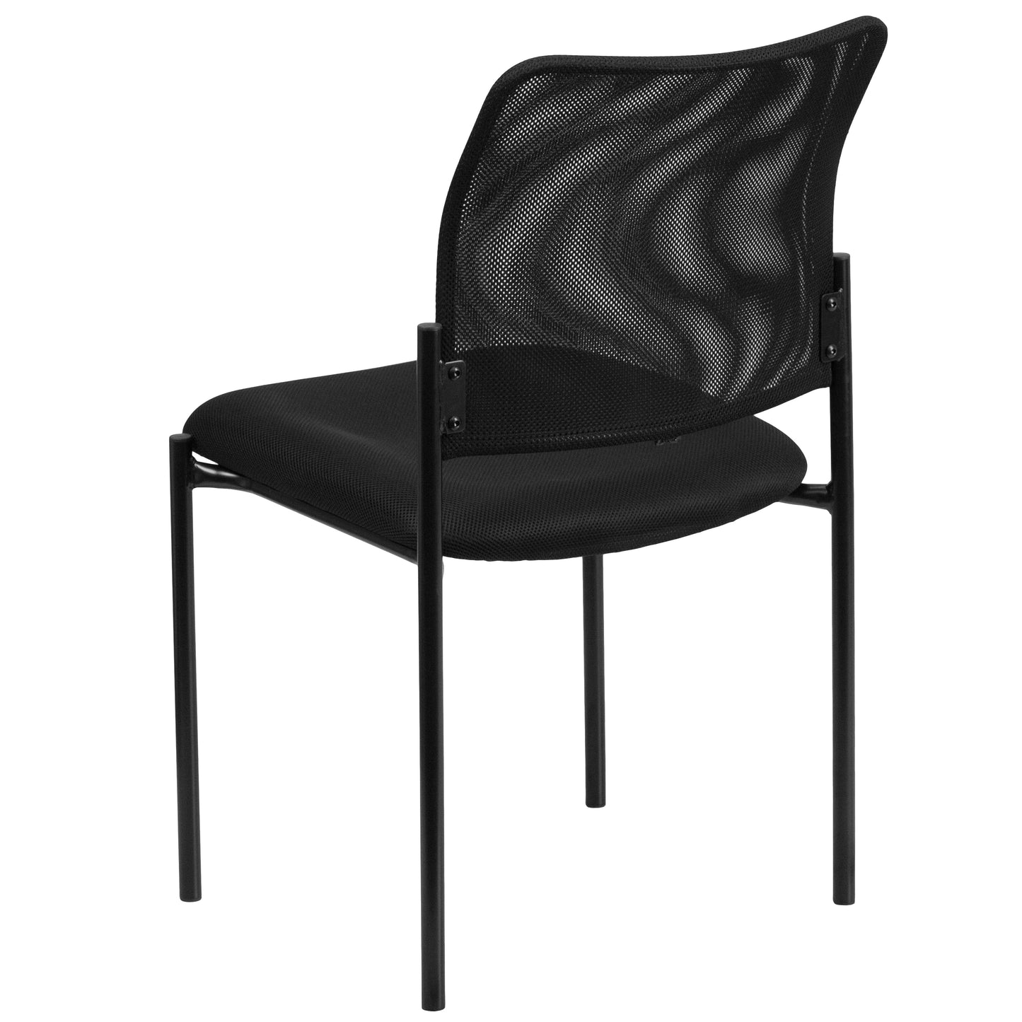 Jana Comfort Black Mesh Stackable Steel Side Chair Black