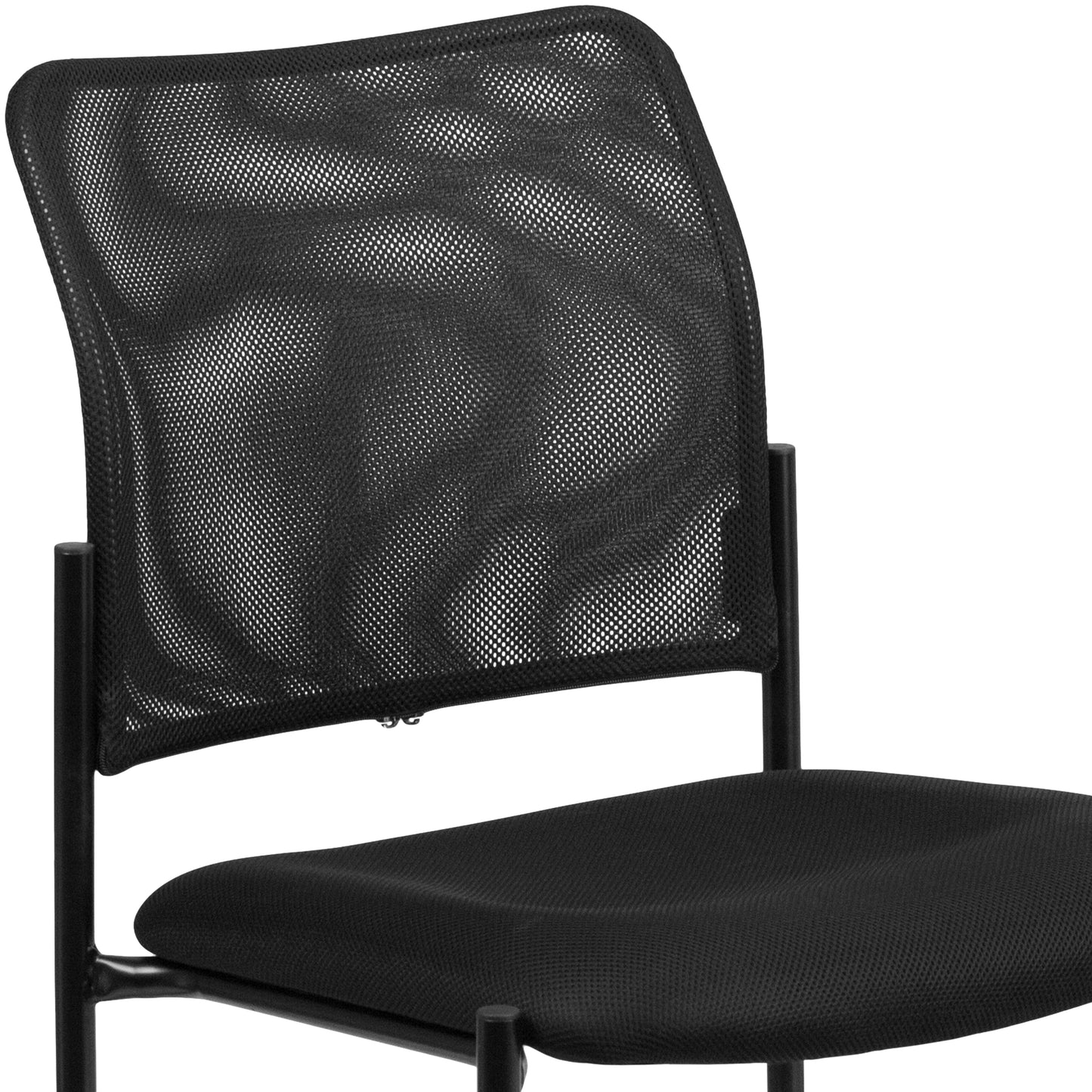 Jana Comfort Black Mesh Stackable Steel Side Chair Black