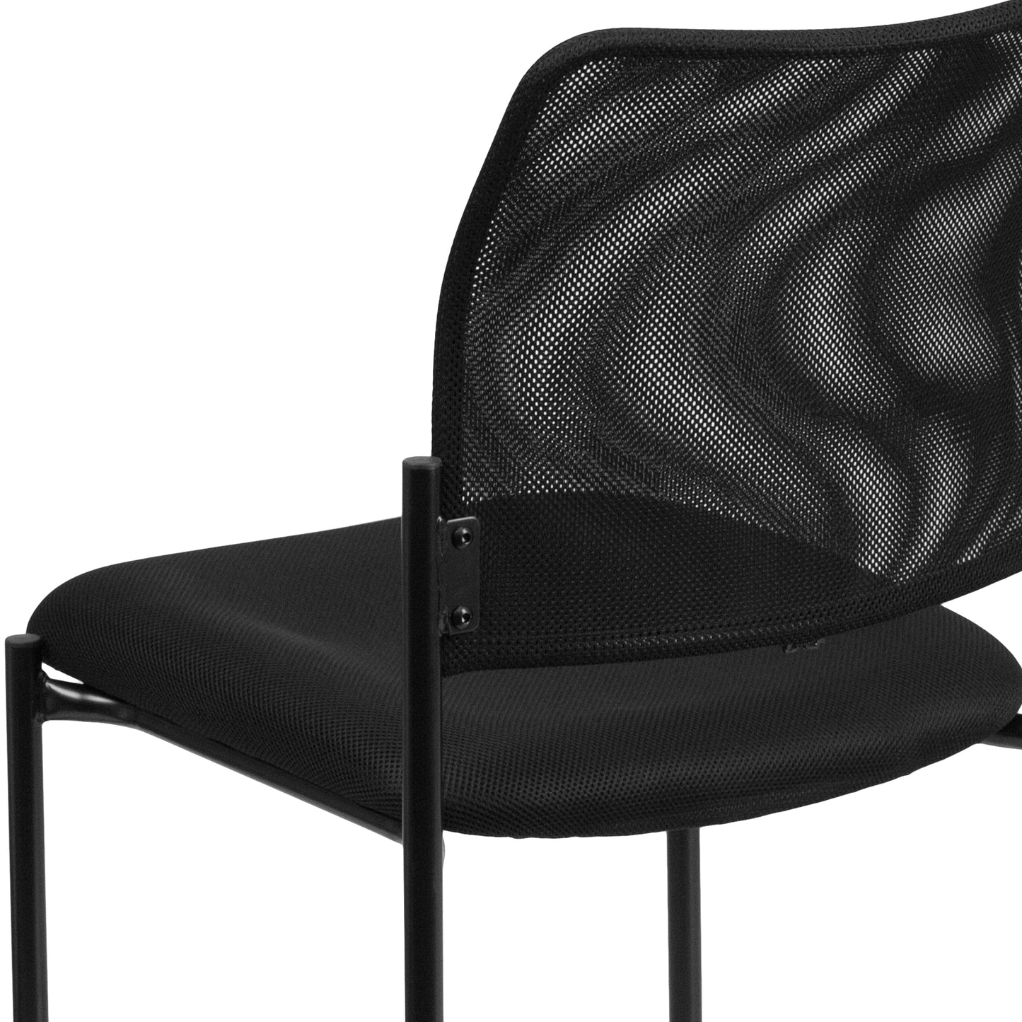 Jana Comfort Black Mesh Stackable Steel Side Chair Black