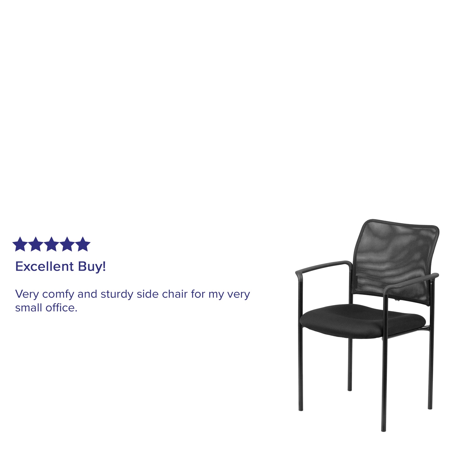 Jana Comfort Black Mesh Stackable Steel Side Chair with Arms Black