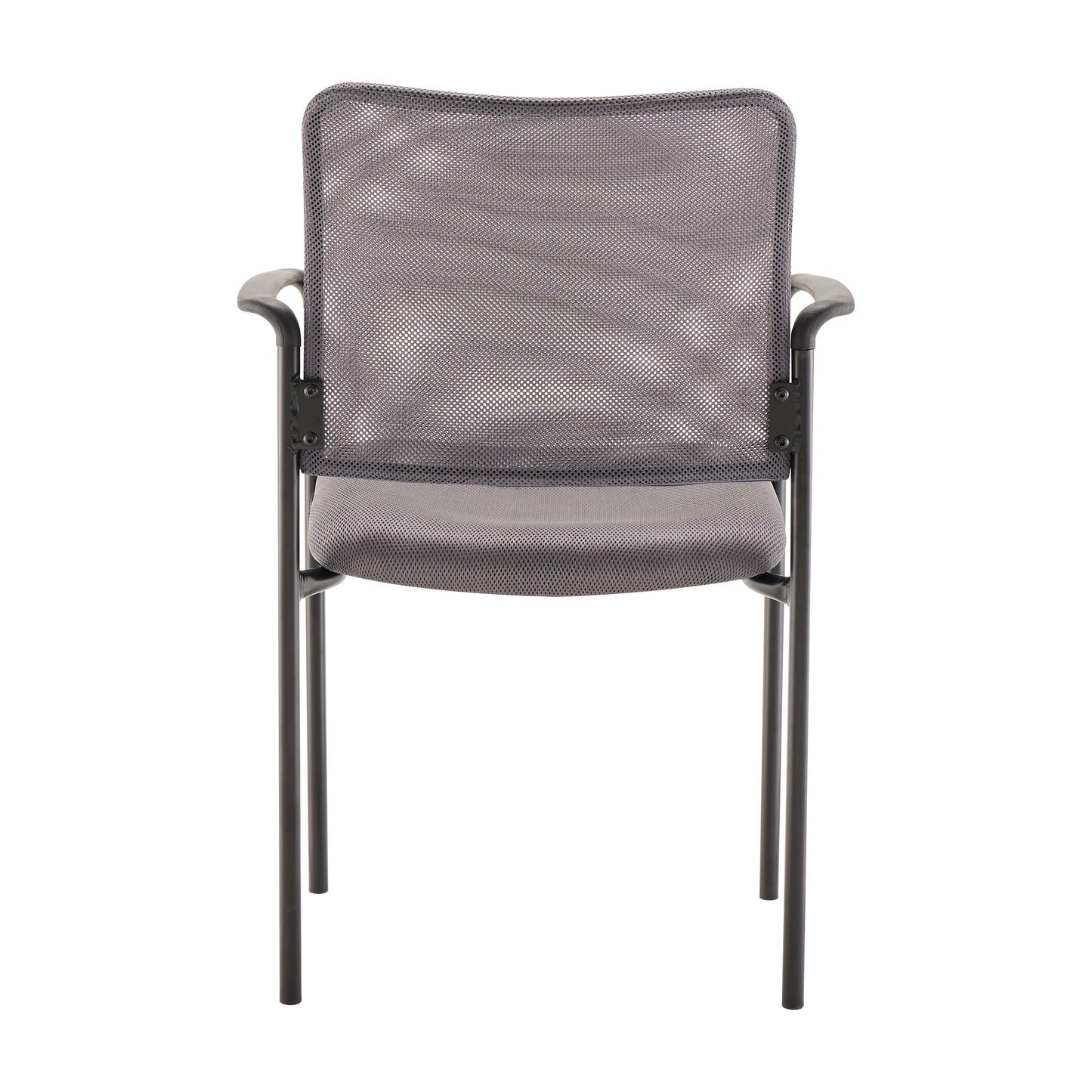 Jana Comfort Gray Mesh Stackable Steel Side Chair with Arms Gray