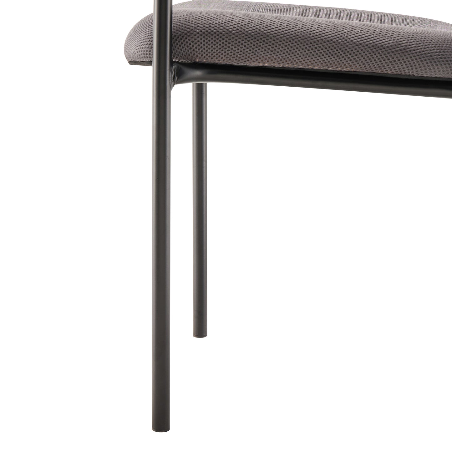 Jana Comfort Gray Mesh Stackable Steel Side Chair with Arms Gray