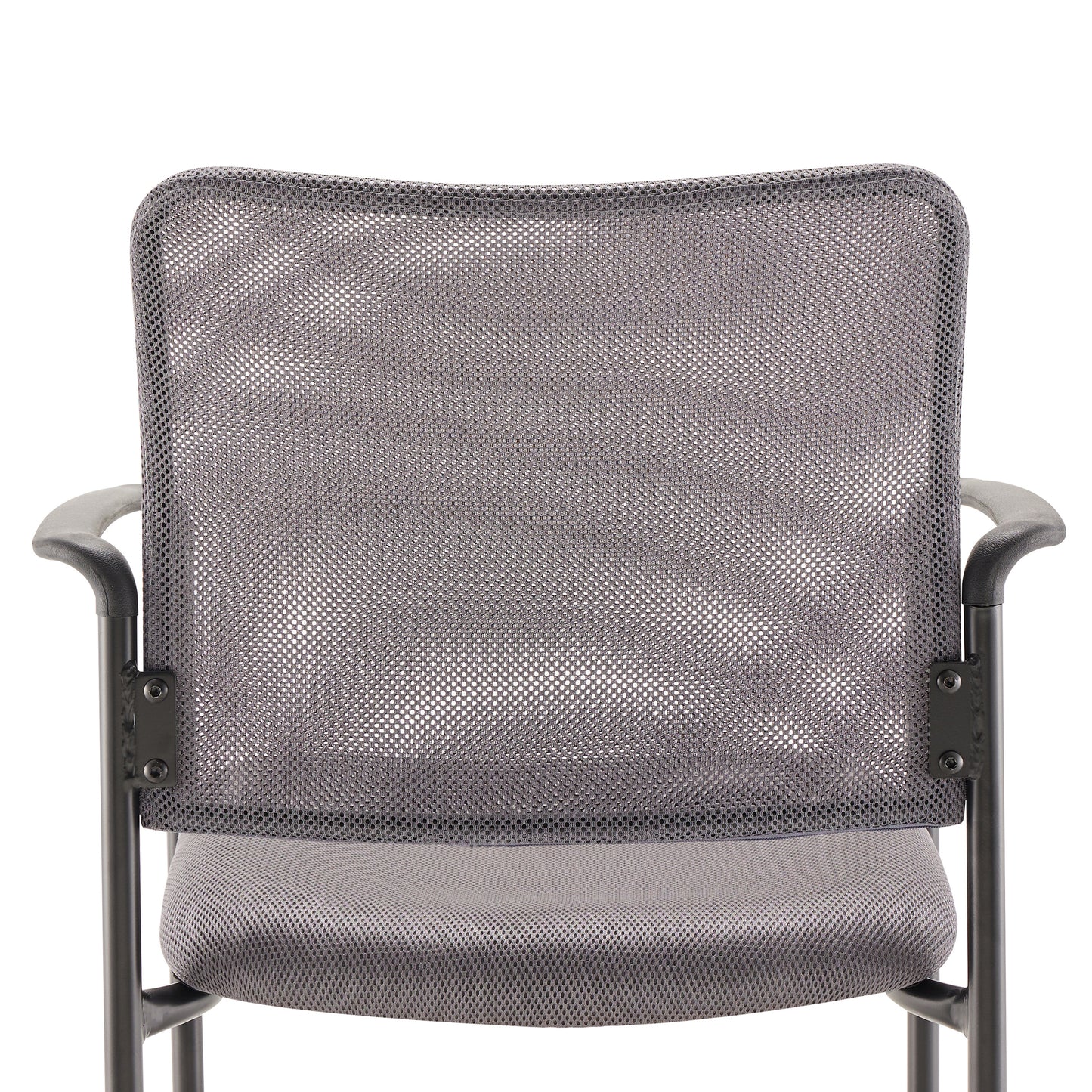 Jana Comfort Gray Mesh Stackable Steel Side Chair with Arms Gray