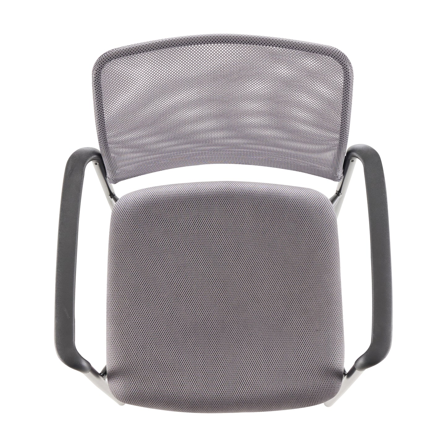 Jana Comfort Gray Mesh Stackable Steel Side Chair with Arms Gray