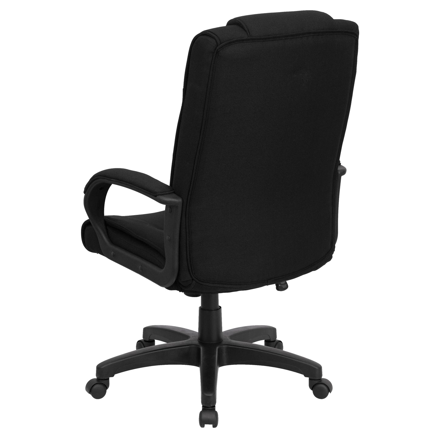 Jessica High Back Black Fabric Executive Swivel Office Chair with Arms Black Fabric