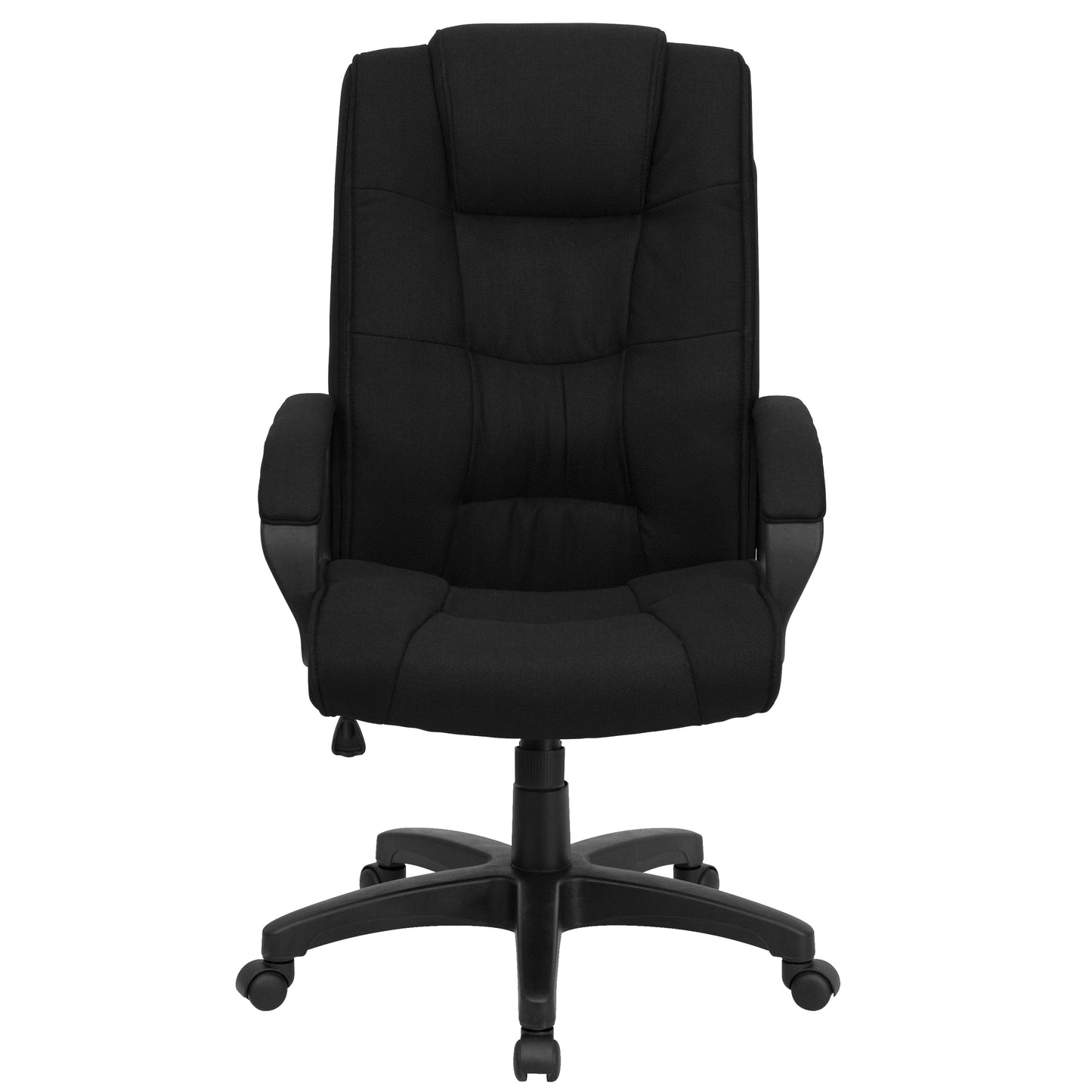 Jessica High Back Black Fabric Executive Swivel Office Chair with Arms Black Fabric