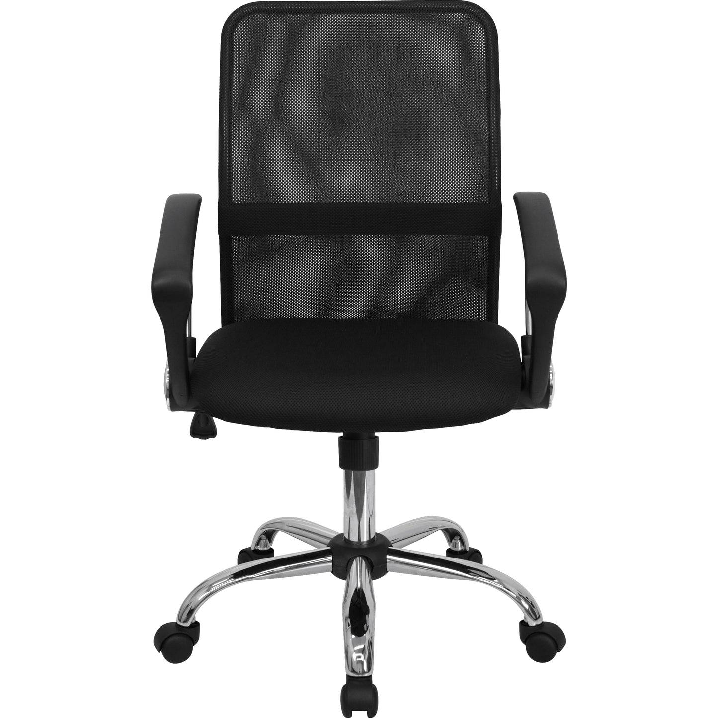 Jenkins Mid-Back Black Mesh Swivel Task Office Chair with Lumbar Support Band and Arms Black
