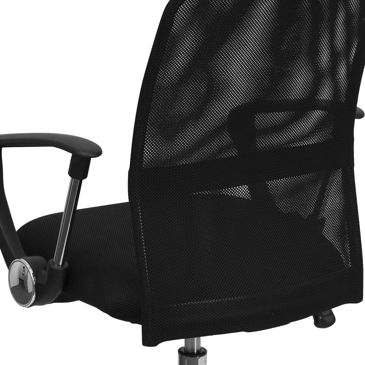 Jenkins Mid-Back Black Mesh Swivel Task Office Chair with Lumbar Support Band and Arms Black