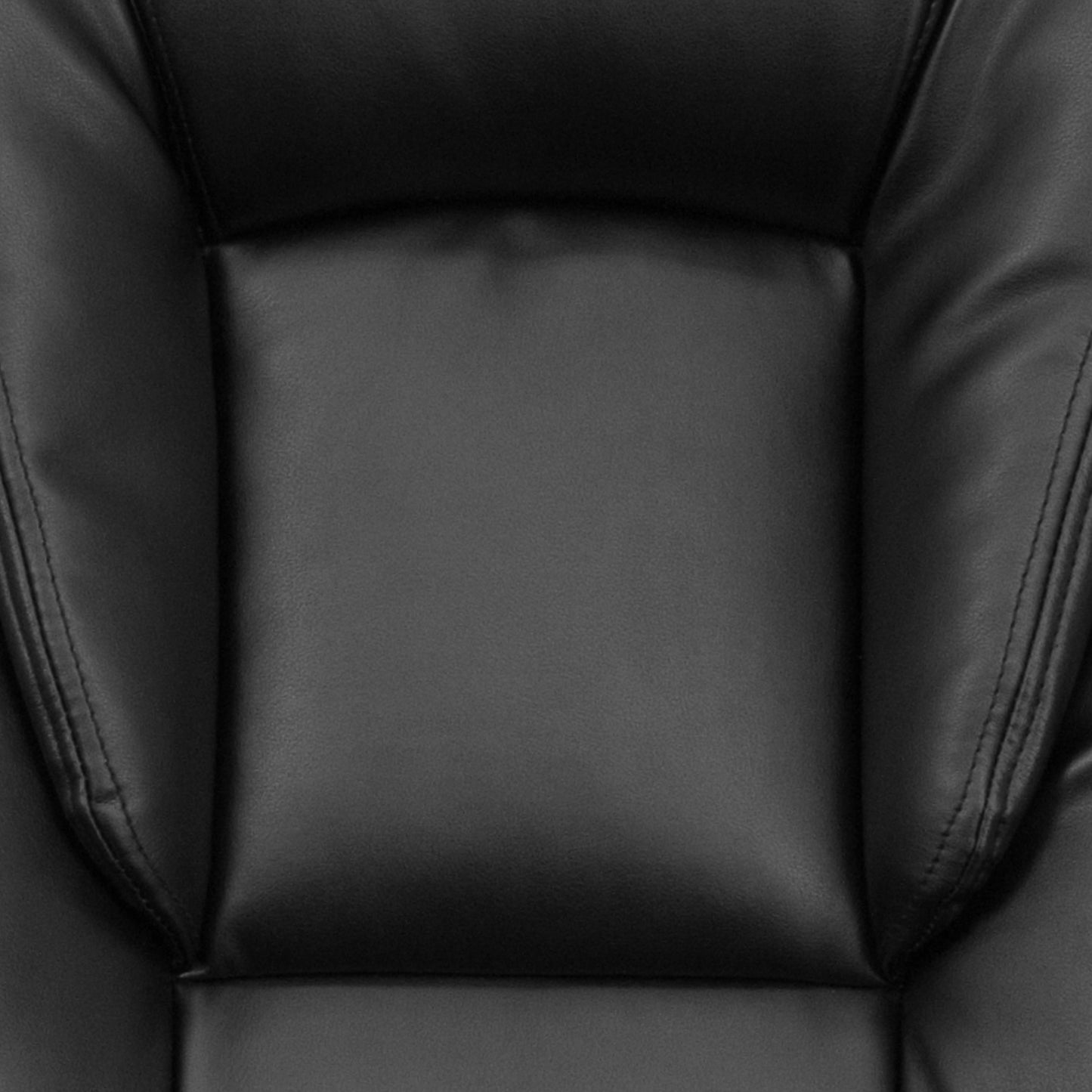 Oma High Back Black LeatherSoft Layered Upholstered Executive Swivel Ergonomic Office Chair with Smoke Metal Base and Arms Black