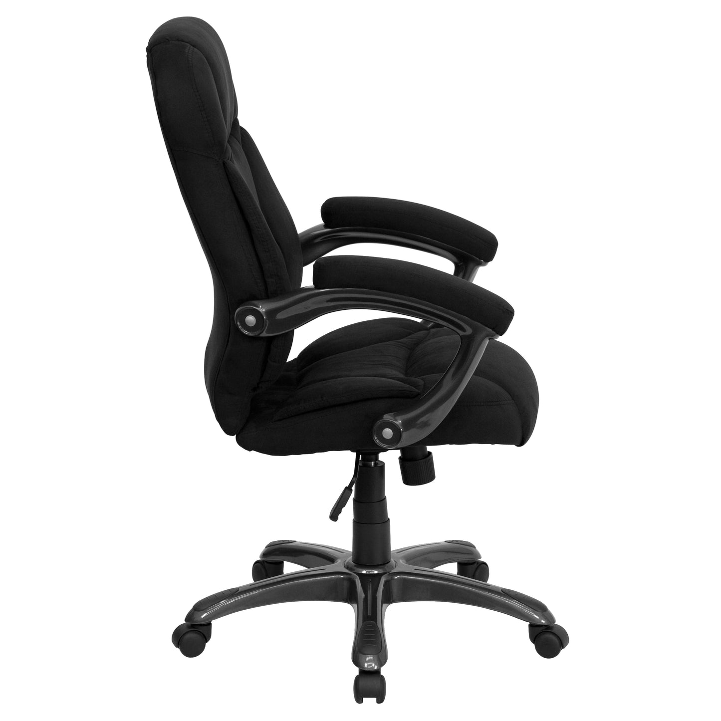 Jessie High Back Black Microfiber Contemporary Executive Swivel Ergonomic Office Chair with Arms Black Microfiber