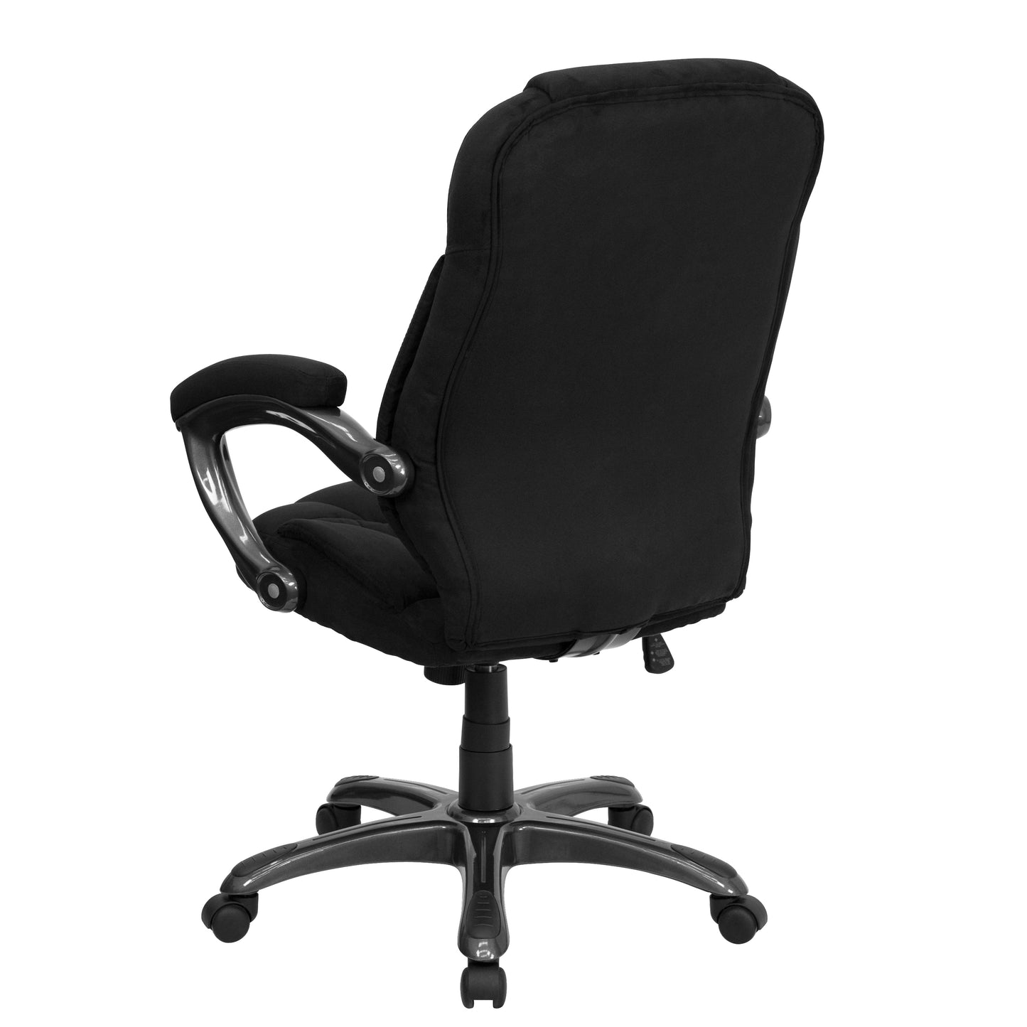 Jessie High Back Black Microfiber Contemporary Executive Swivel Ergonomic Office Chair with Arms Black Microfiber