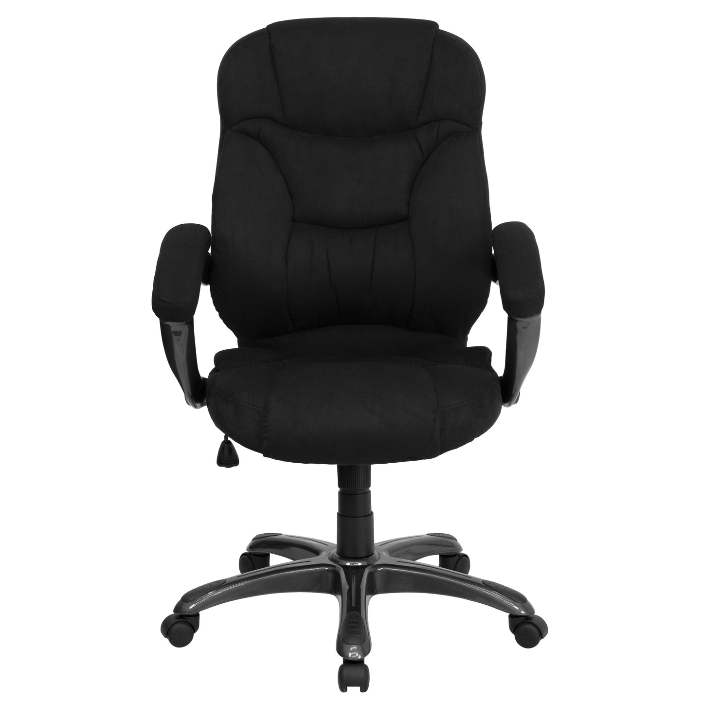 Jessie High Back Black Microfiber Contemporary Executive Swivel Ergonomic Office Chair with Arms Black Microfiber