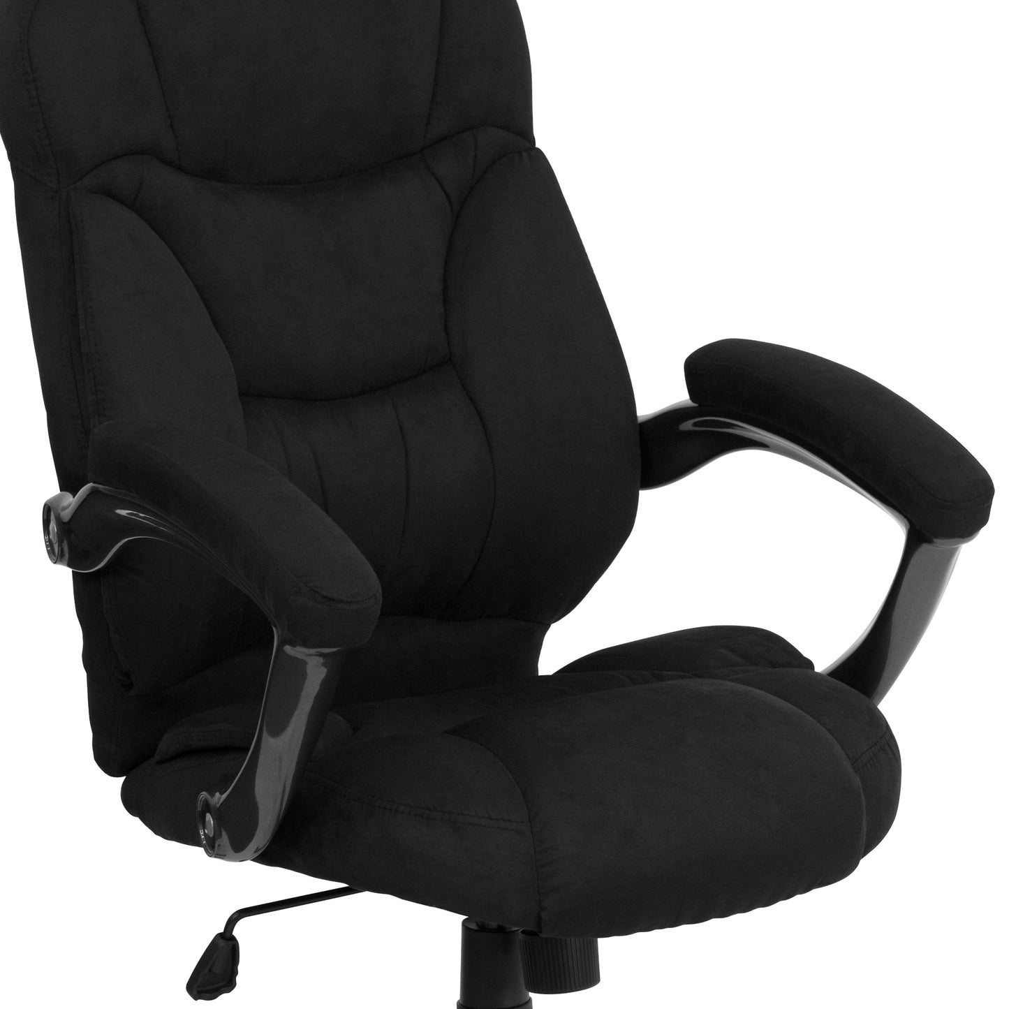 Jessie High Back Black Microfiber Contemporary Executive Swivel Ergonomic Office Chair with Arms Black Microfiber