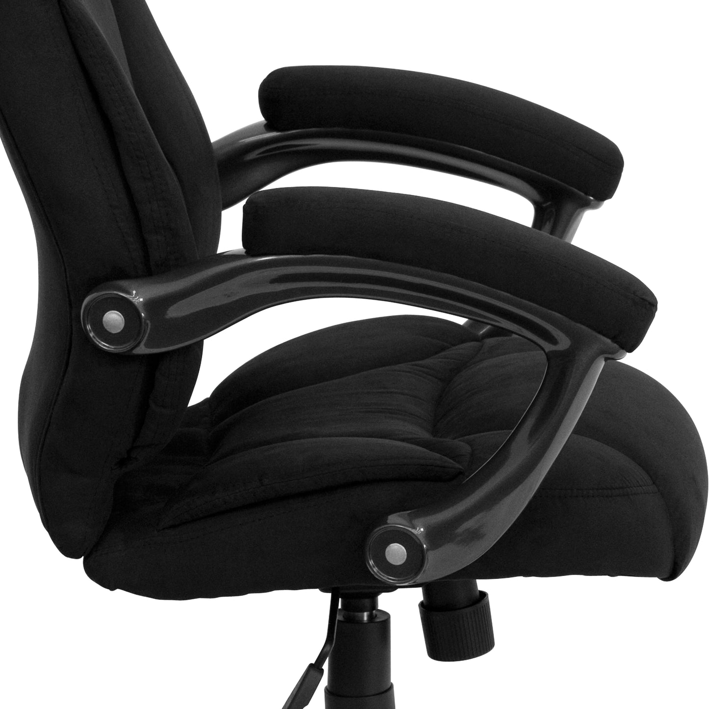 Jessie High Back Black Microfiber Contemporary Executive Swivel Ergonomic Office Chair with Arms Black Microfiber