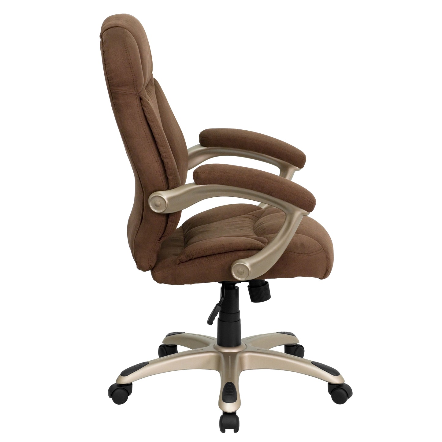 Jessie High Back Brown Microfiber Contemporary Executive Swivel Ergonomic Office Chair with Arms Brown Microfiber