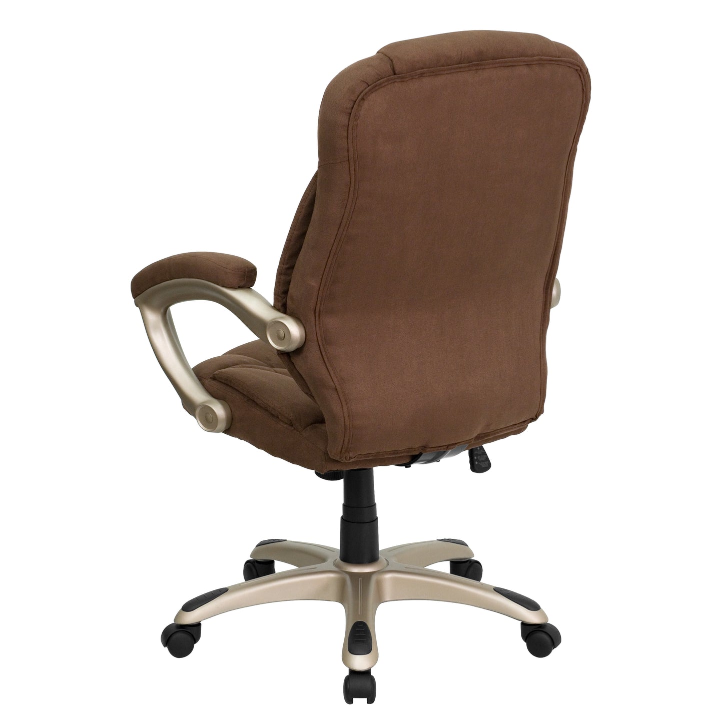 Jessie High Back Brown Microfiber Contemporary Executive Swivel Ergonomic Office Chair with Arms Brown Microfiber
