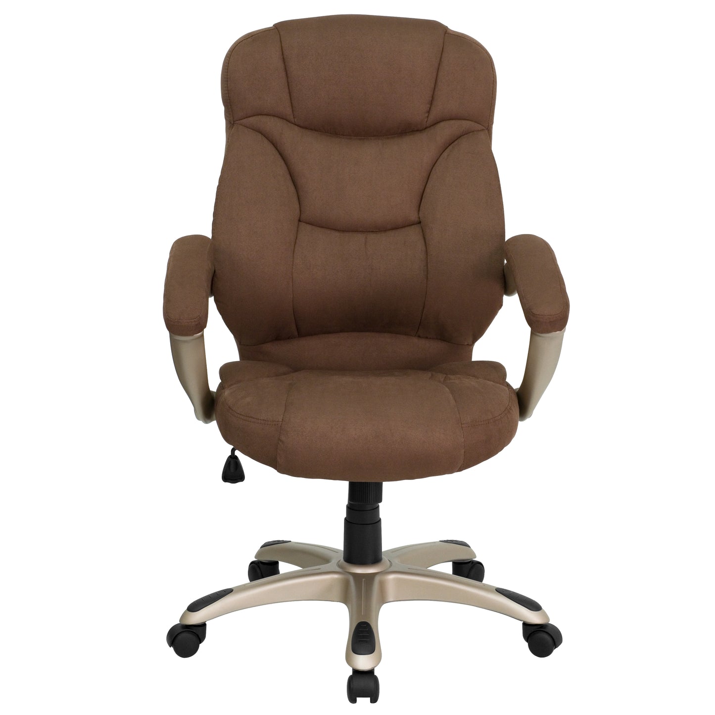 Jessie High Back Brown Microfiber Contemporary Executive Swivel Ergonomic Office Chair with Arms Brown Microfiber