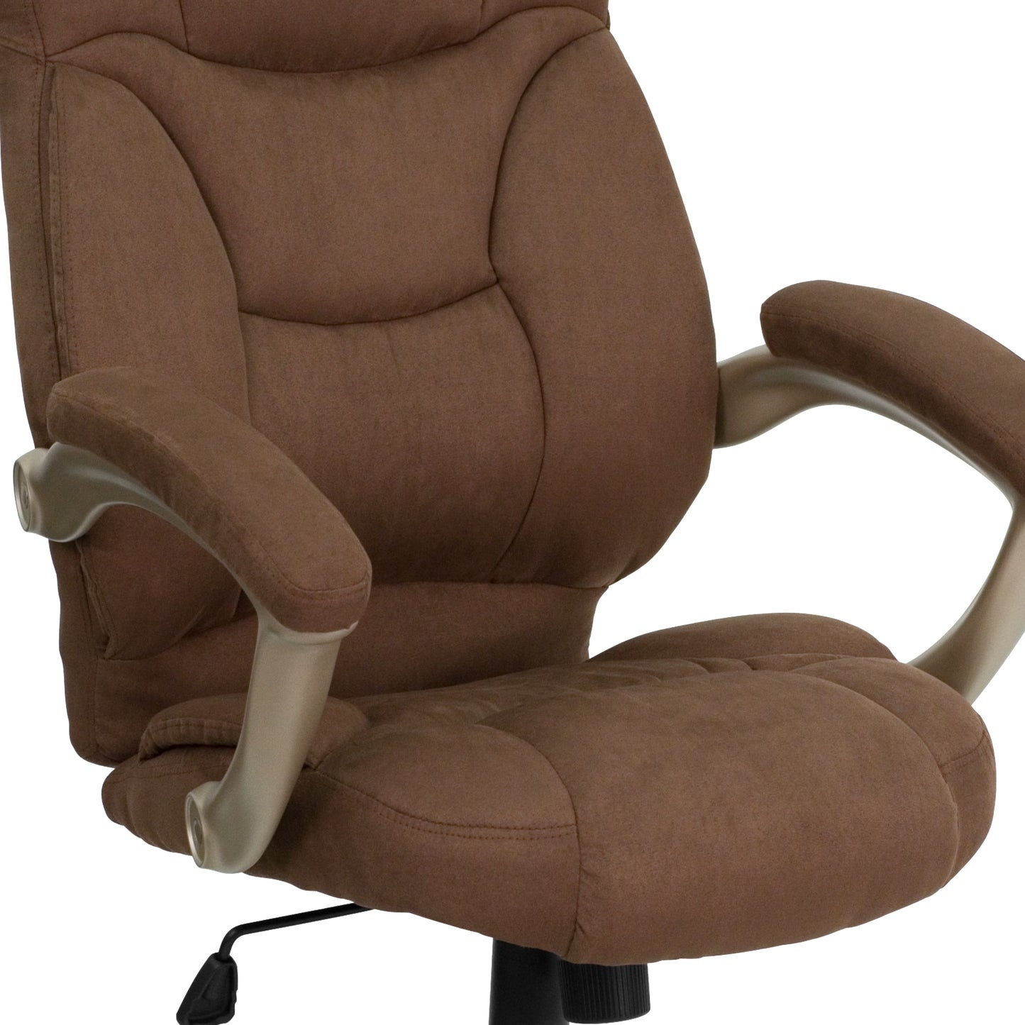 Jessie High Back Brown Microfiber Contemporary Executive Swivel Ergonomic Office Chair with Arms Brown Microfiber